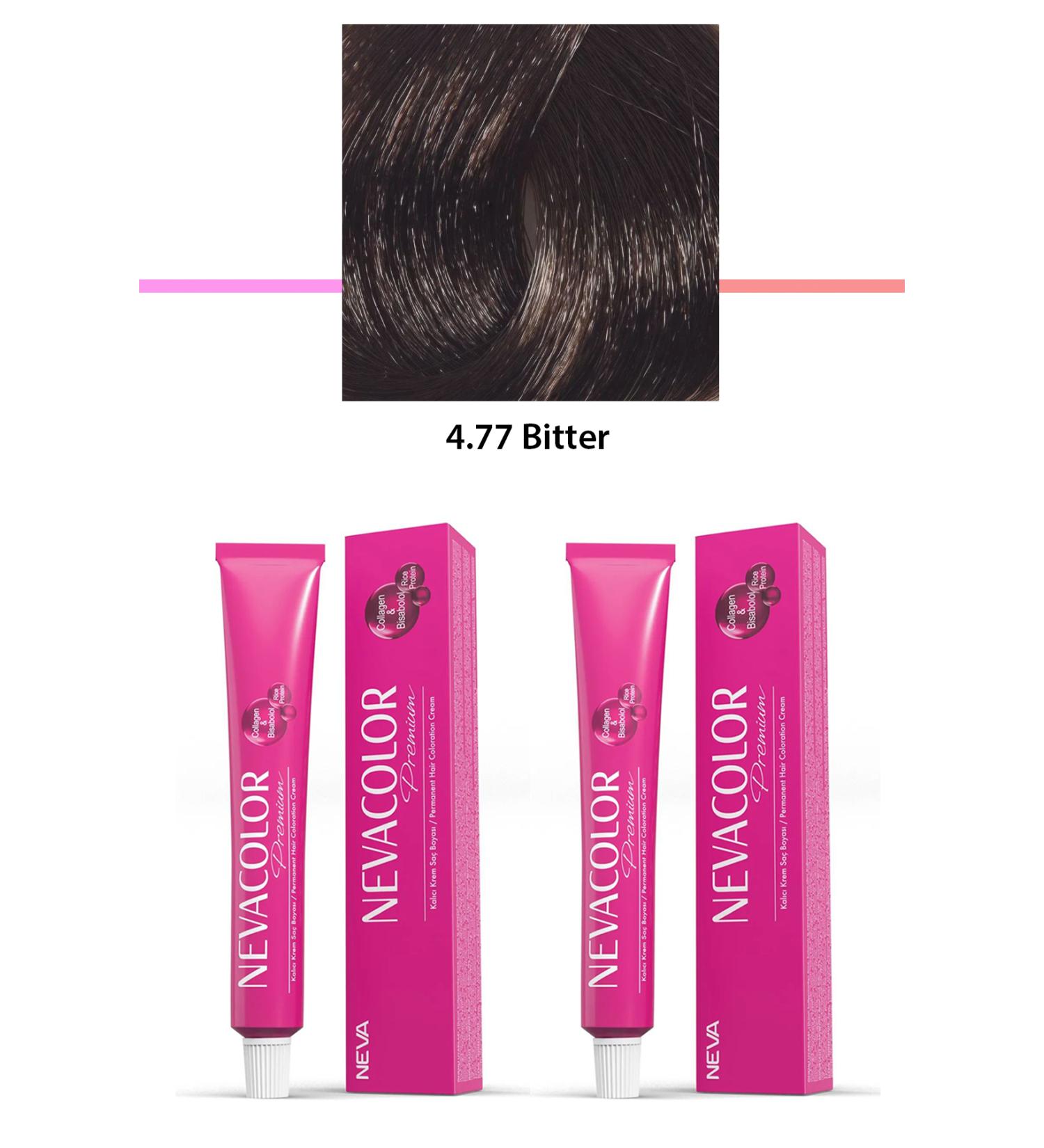 Skygo 2 Set Premium 4.77 Bitter - Permanent Cream Hair Dye 2 X 50 g Tube