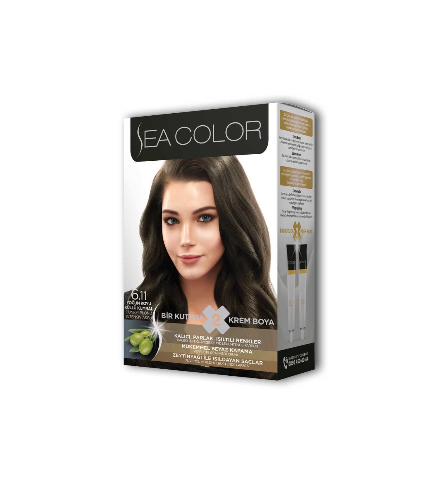 2 Tube Cream Hair Dye Set Intense Dark Ash Blonde No:6.11