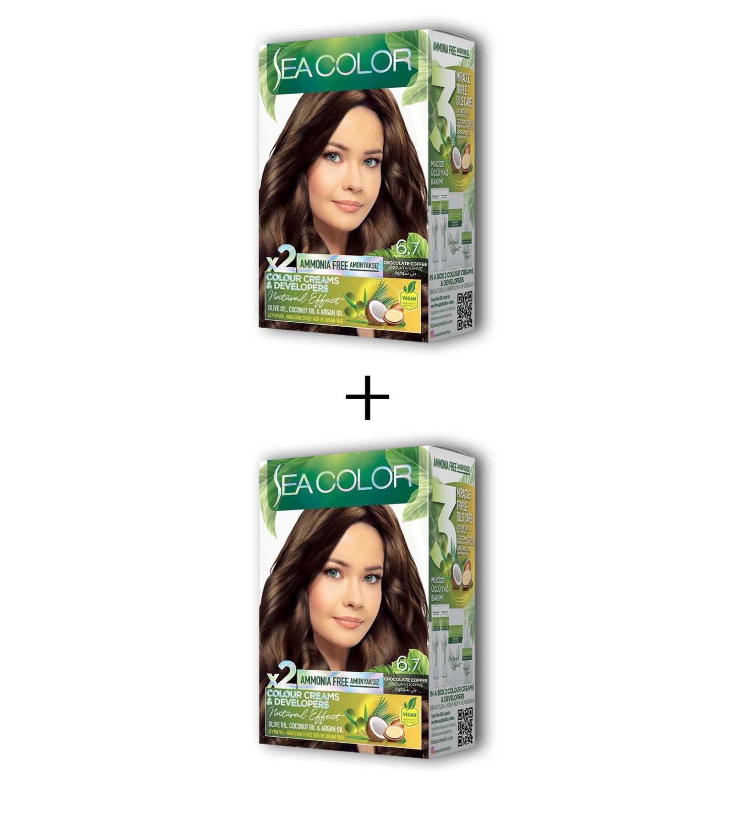 2X2 Tube Cream Hair Dye Set Chocolate Brown No:6.7