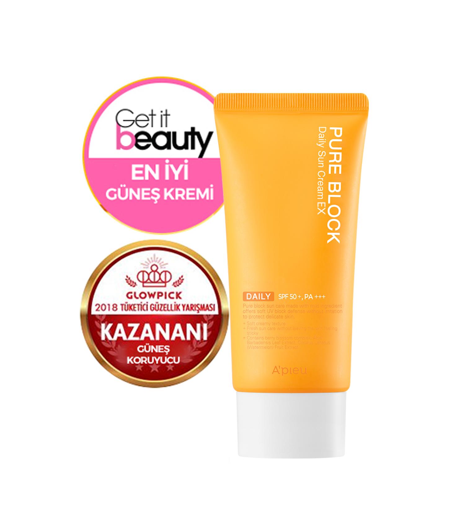 Missha Non-sticky Sunscreen A'PIEU Pure Block Natural Daily Sun Cream SPF50+/PA++++50ml - Buy Online on GoSupps.com