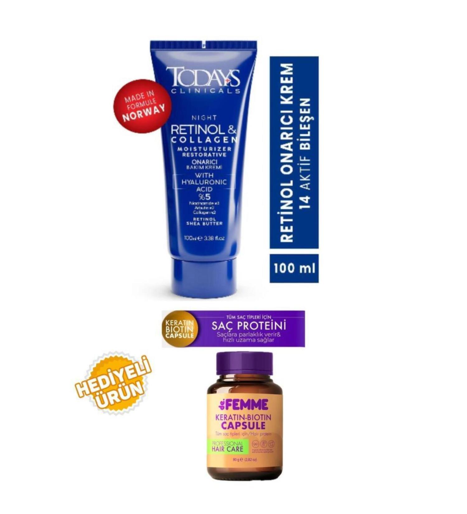 TODAYS CLINICALS Todays Clinicals Repair Cream 100ml + De femme Hair Protein Gift - Buy Online on GoSupps.com