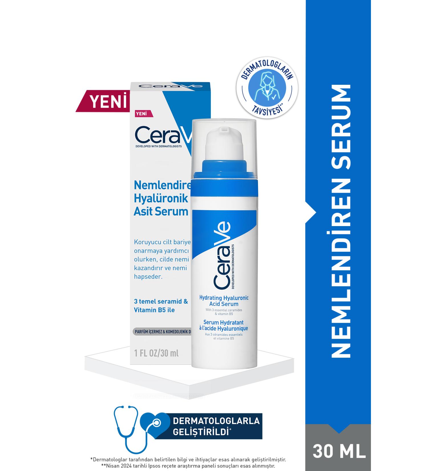 CeraVe Moisturizing Hyaluronic Acid Serum 30 ml - Buy Online on GoSupps.com