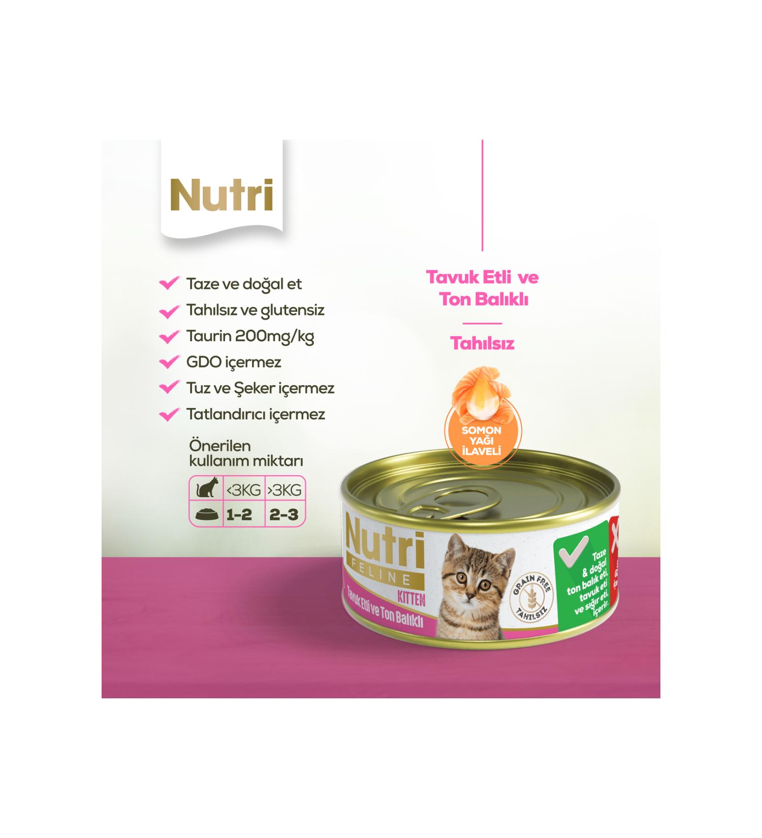 Nutri Feline Nutri Feline Kitten Tuna and Chicken 85gr X 6 Kitten Canned Food