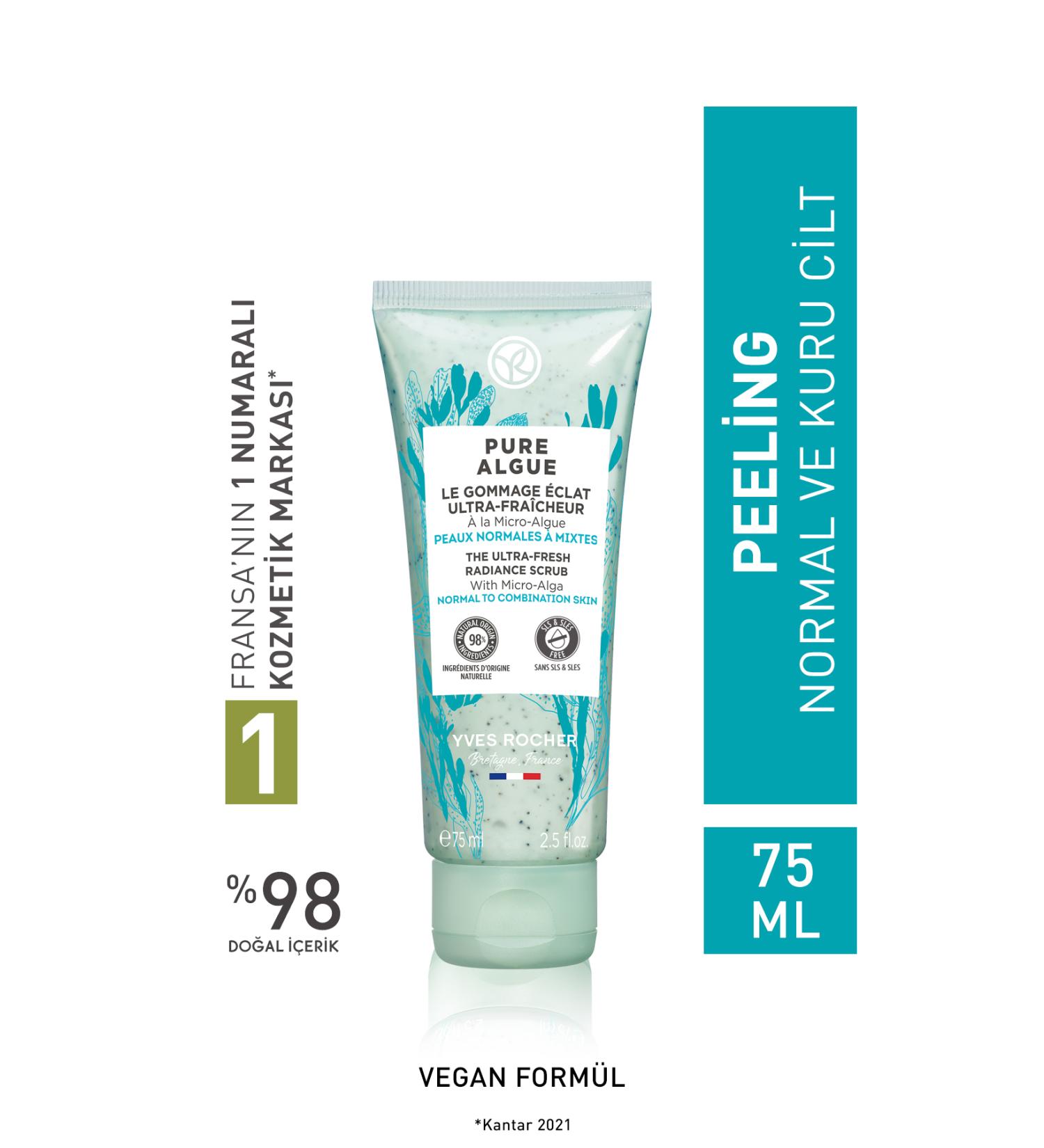 Yves Rocher Pure Algue Prebiotic Facial Peeling for Normal and Dry Skin - 75 ml - Buy Online on GoSupps.com