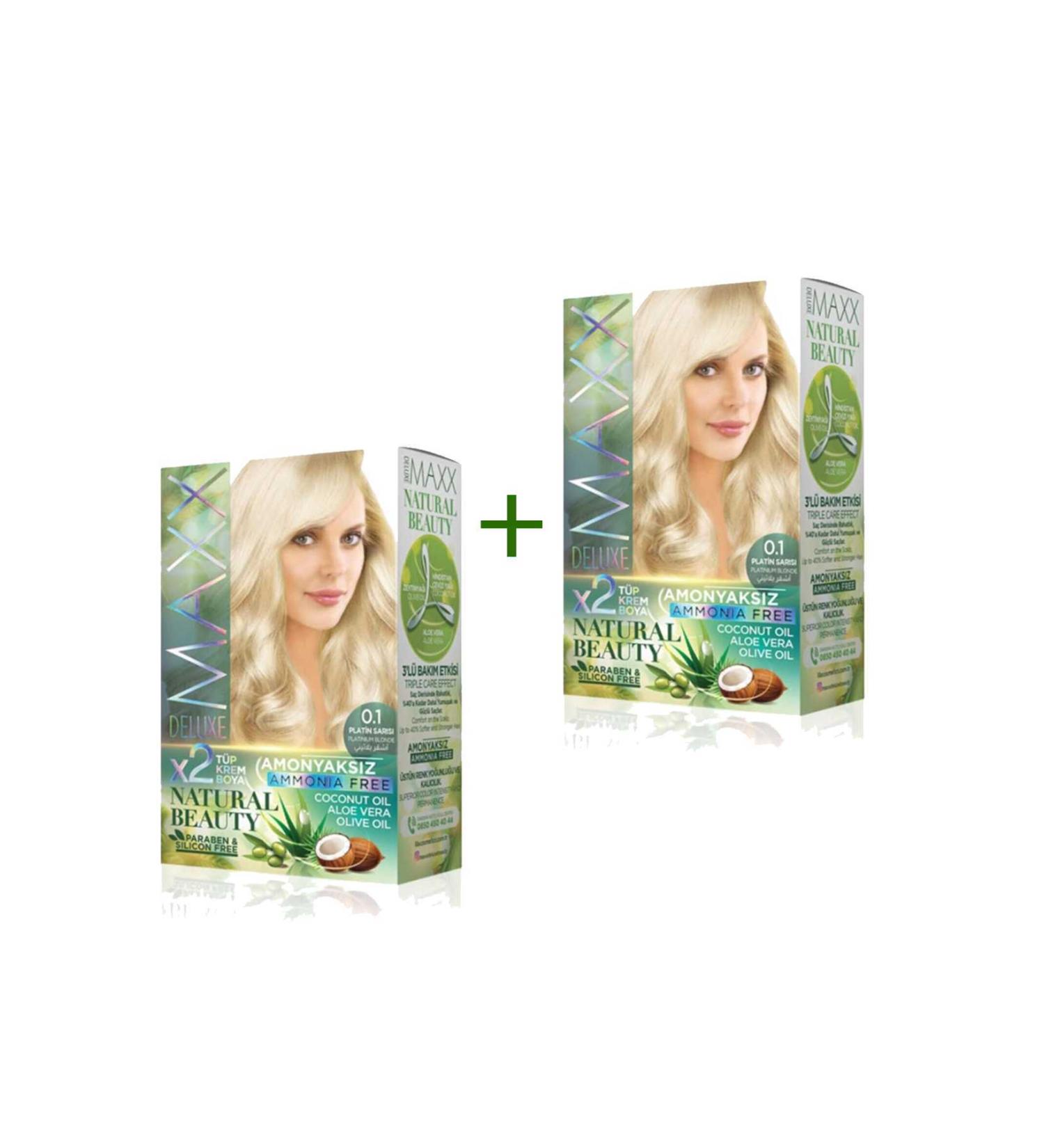 DELIORMAN 2 Pack Natural Beauty Ammonia-Free Hair Dye 0.1 Platinum Blonde