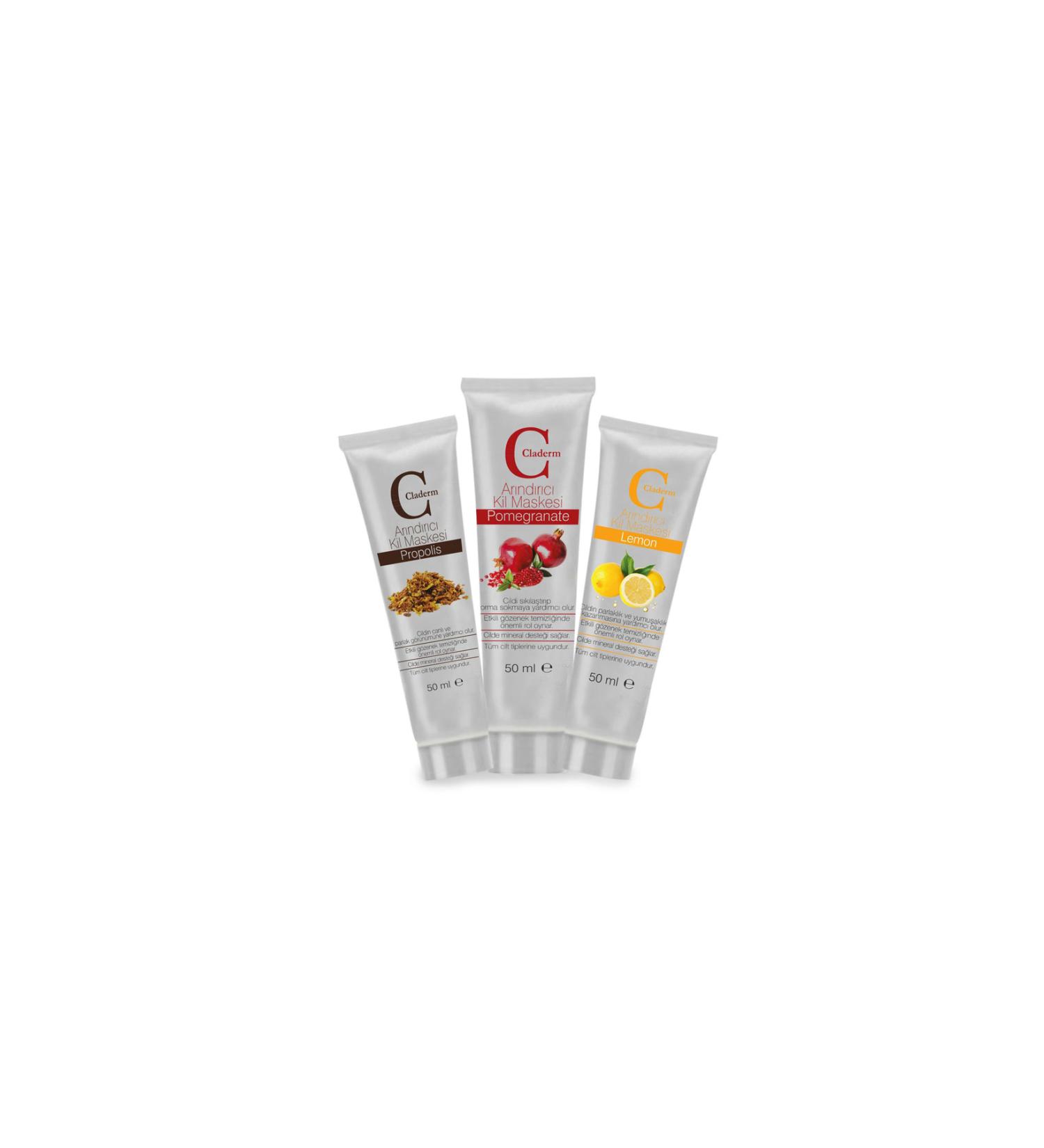 Claderm 50ml 3-pack (PROPOLIS-POMEGRANATE-LEMON) Advantage Package