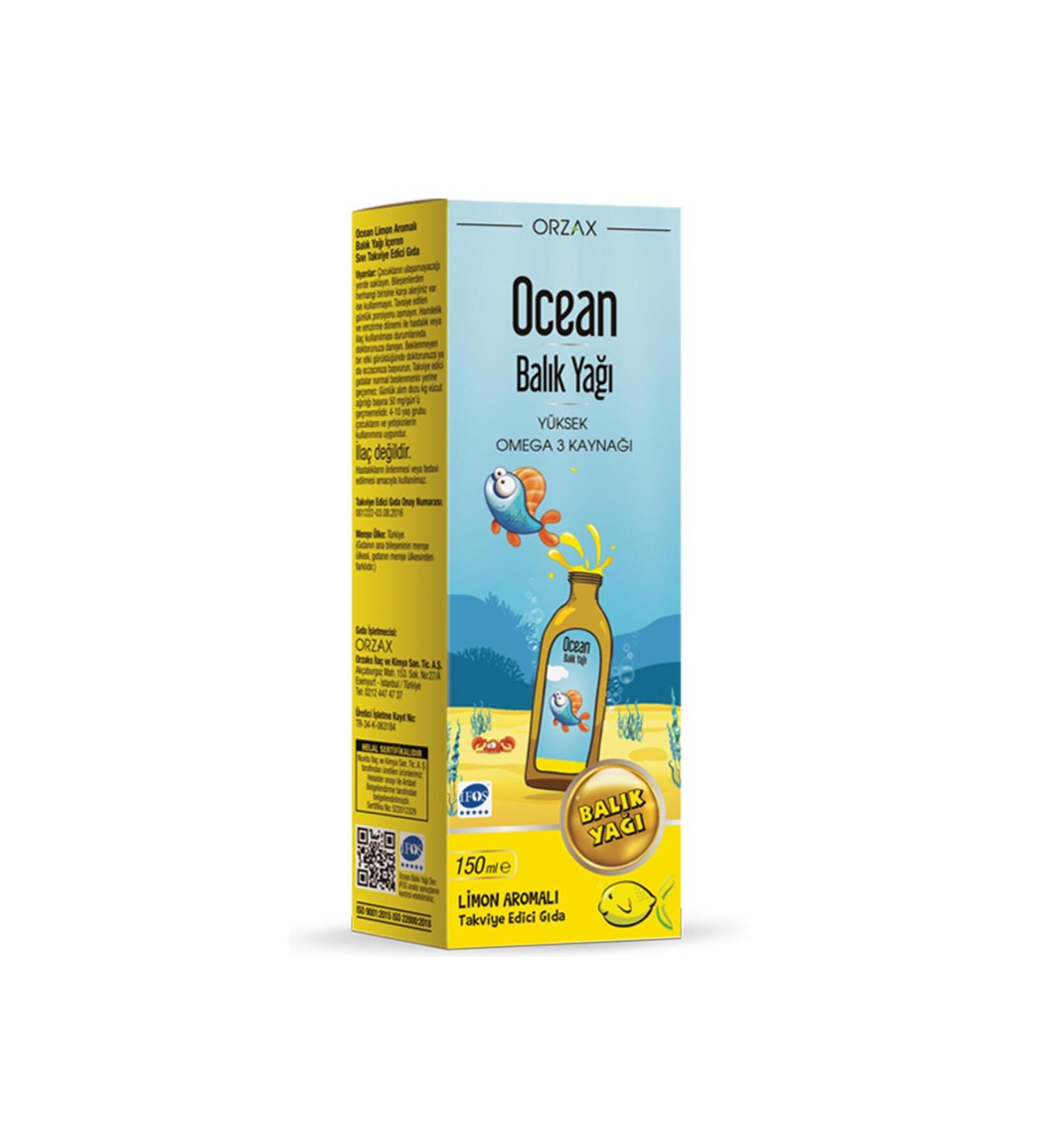 Ocean Fish Oil Syrup Lemon Flavored 150 ml