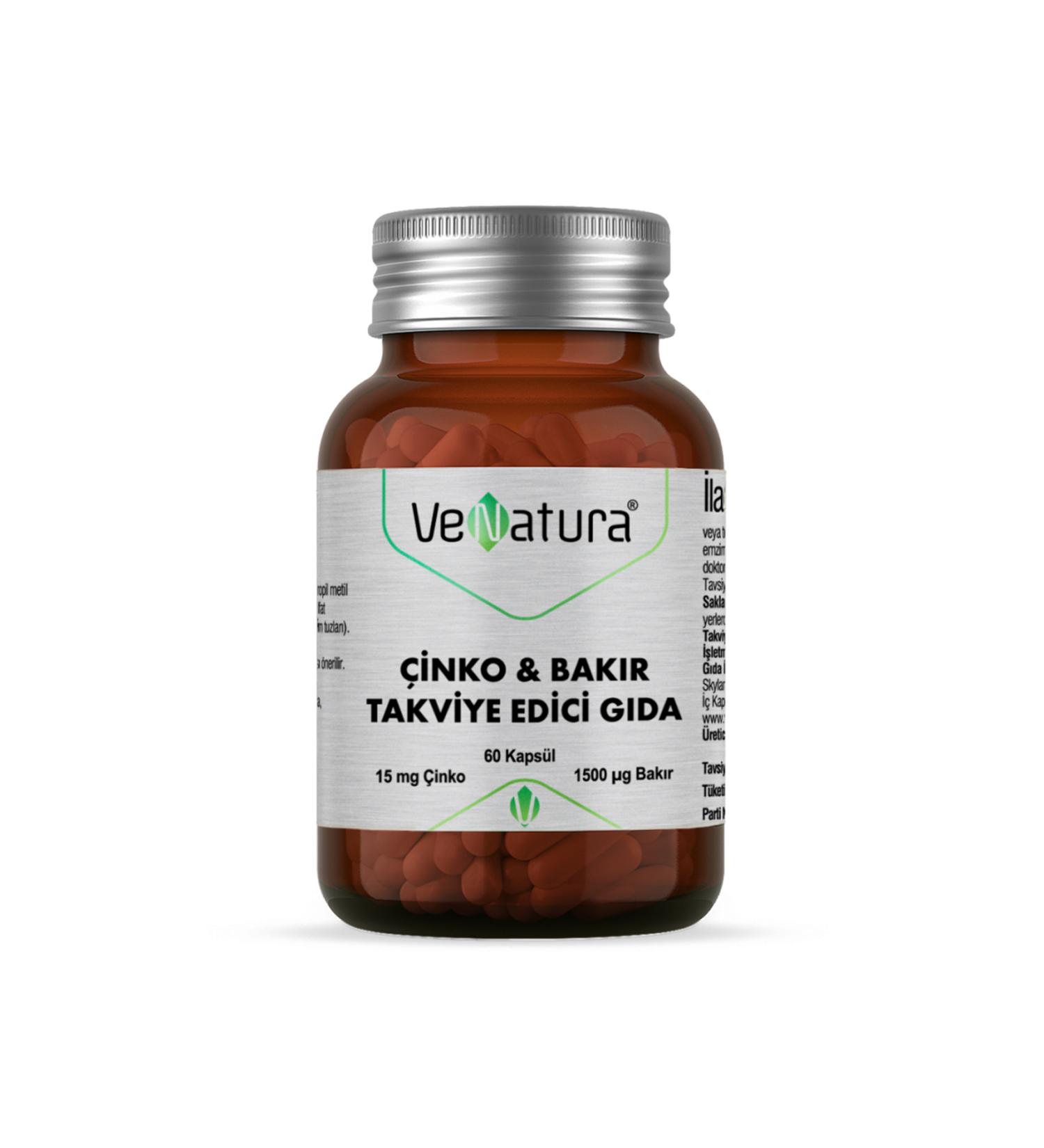 Venatura Zinc & Copper Food Supplement 60 Capsules