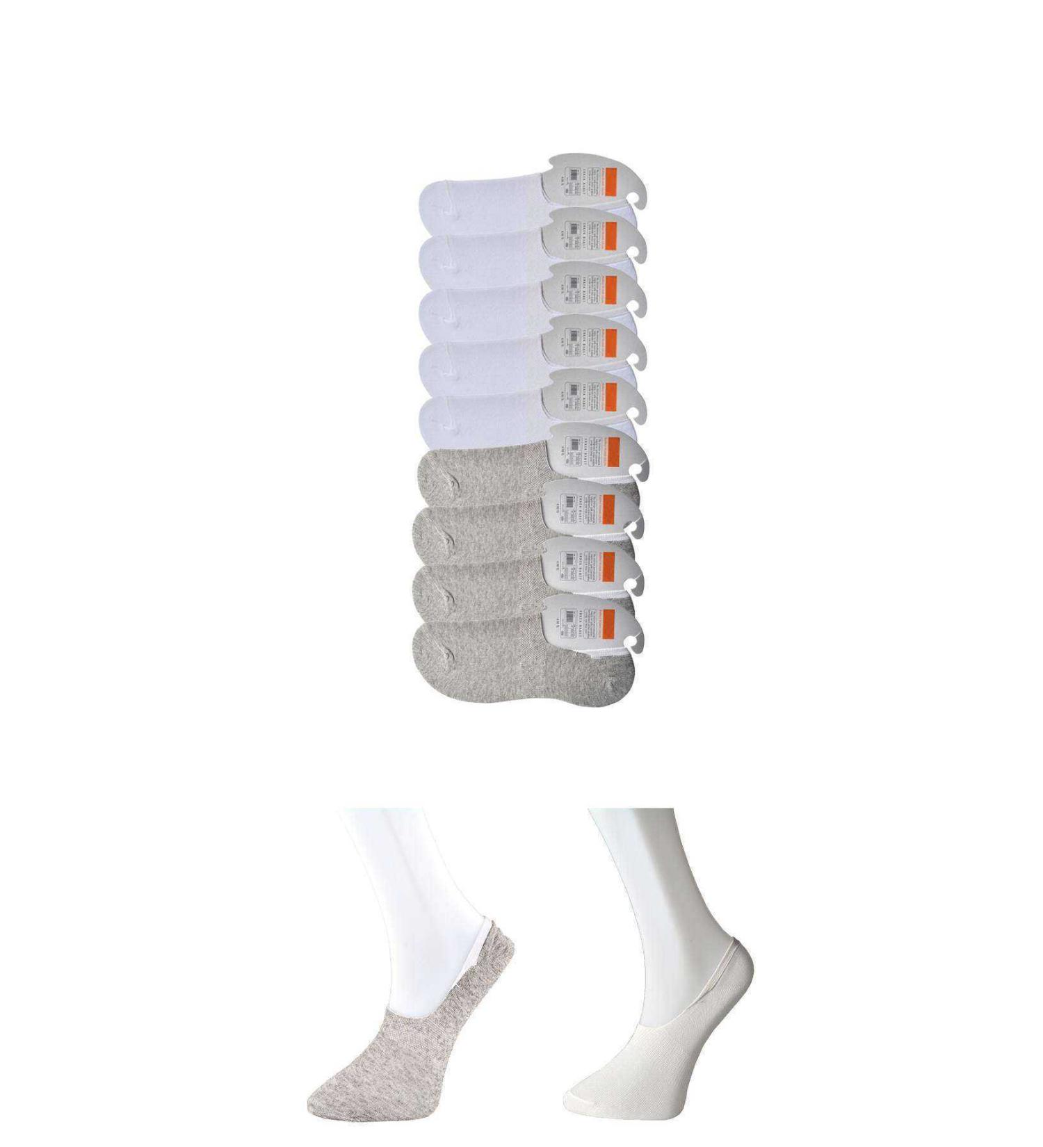 Skygo Gray and White Men's Ballerina Socks 9 pairs