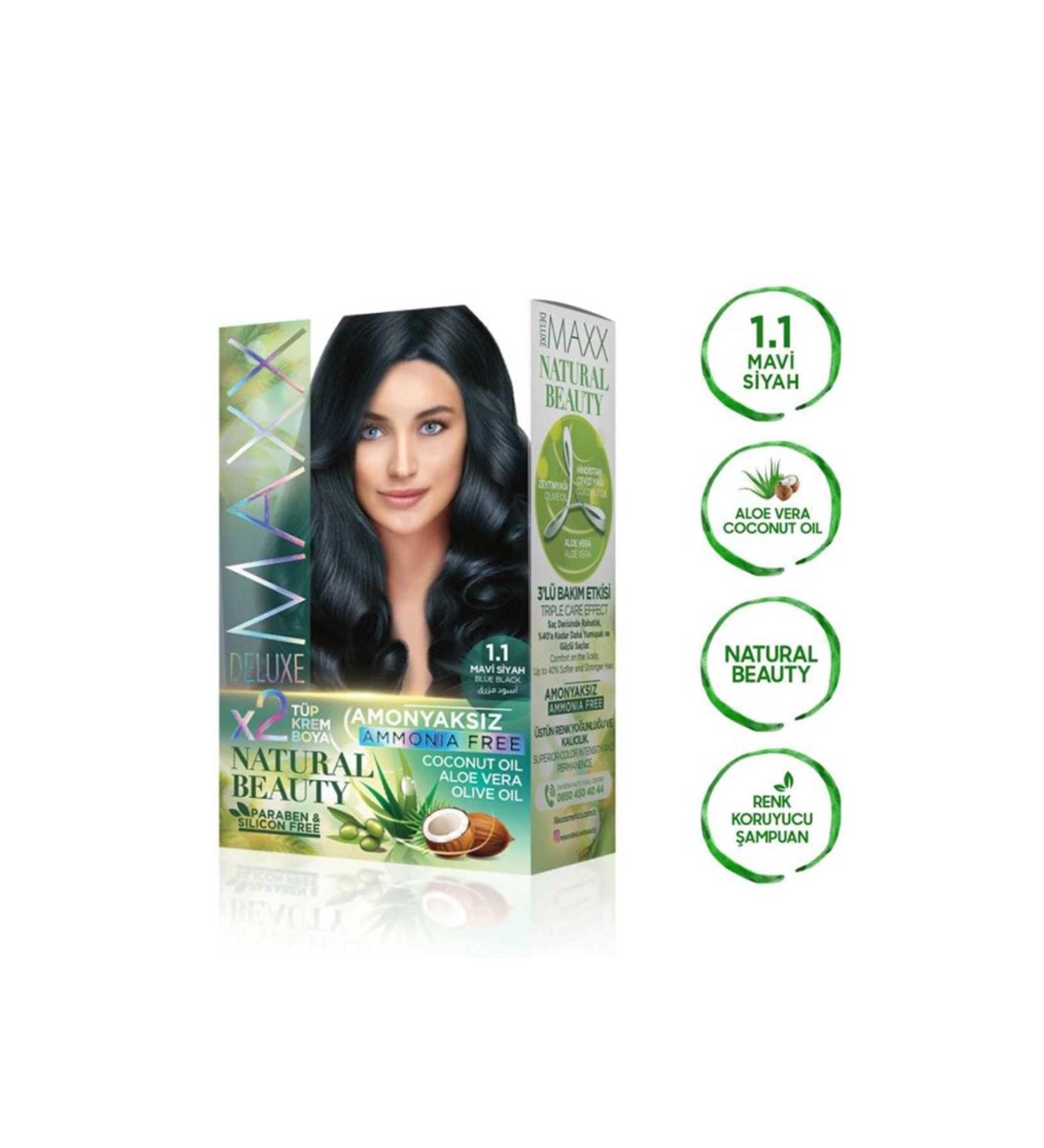 New Season Clez 2 Pack Natural Beauty Ammonia Free Hair Dye 1.1 Blue Black Campaign