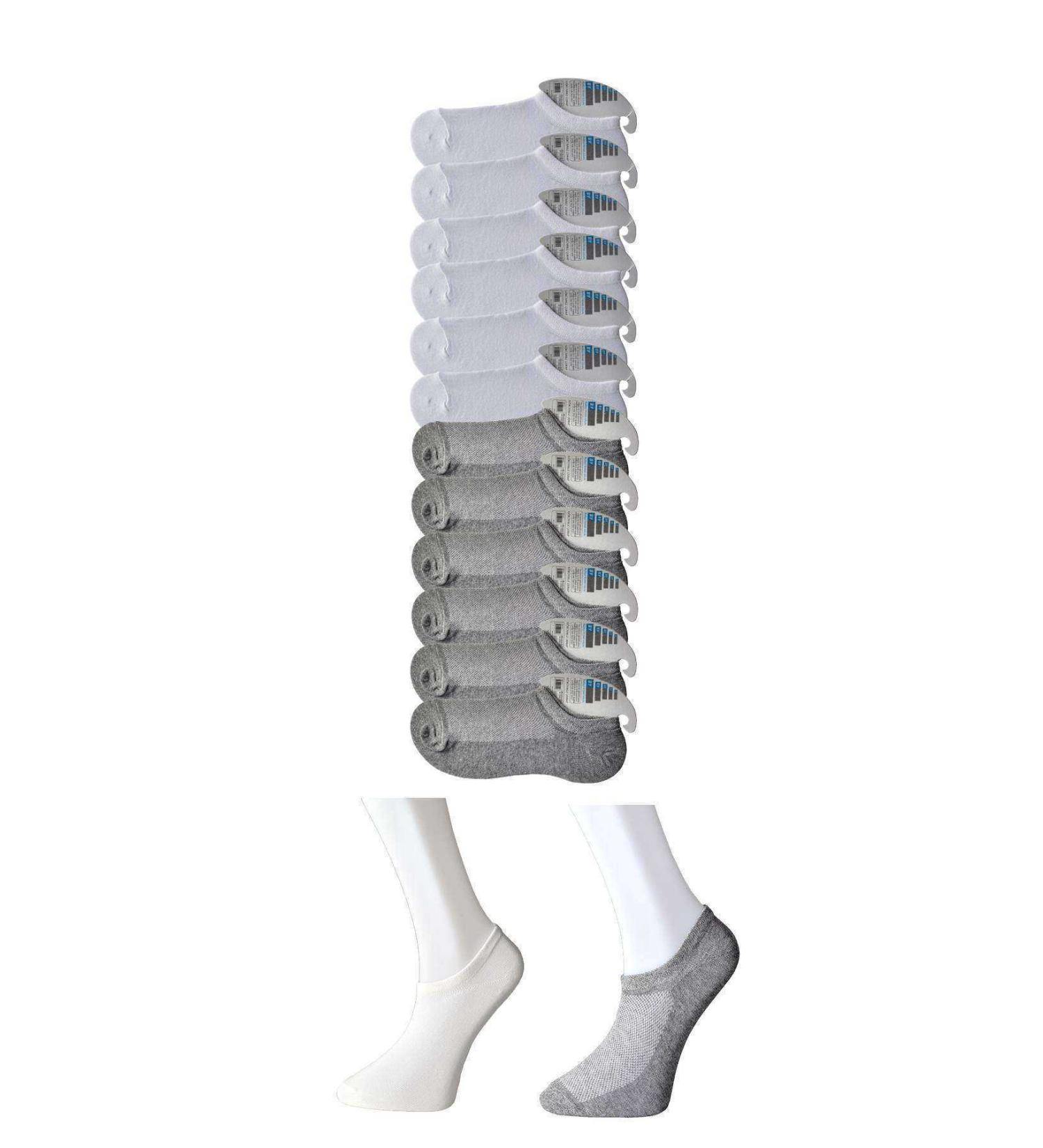 Skygo Grey and White Men's Invisible Socks 12 pairs