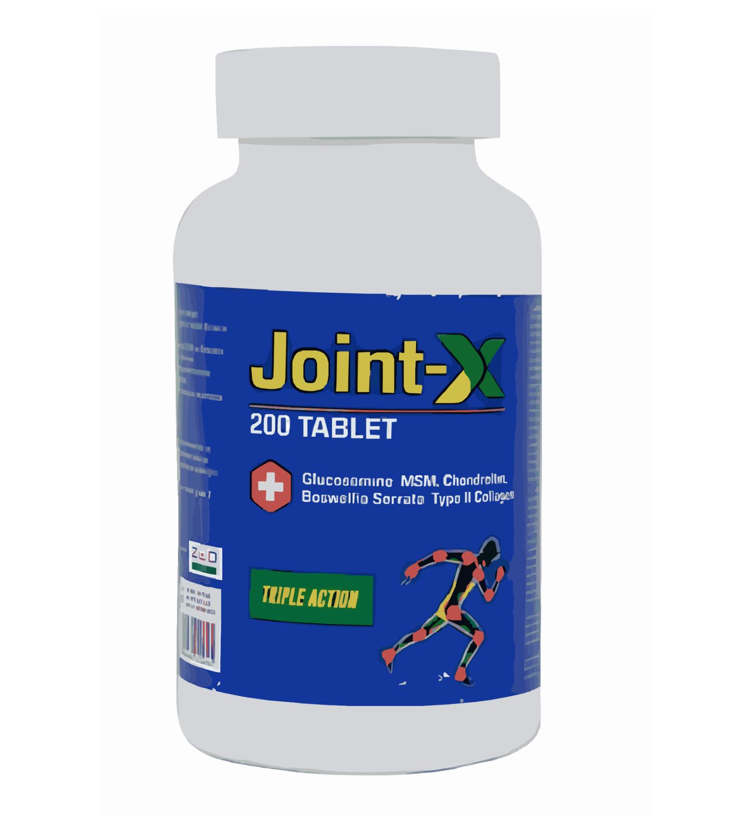 Joint-X Jointx Glucosamine Chondroitin Msm Effective for Joint and Muscle Pain 200 Tablets Type 2 Collagen - Buy Online on GoSupps.com