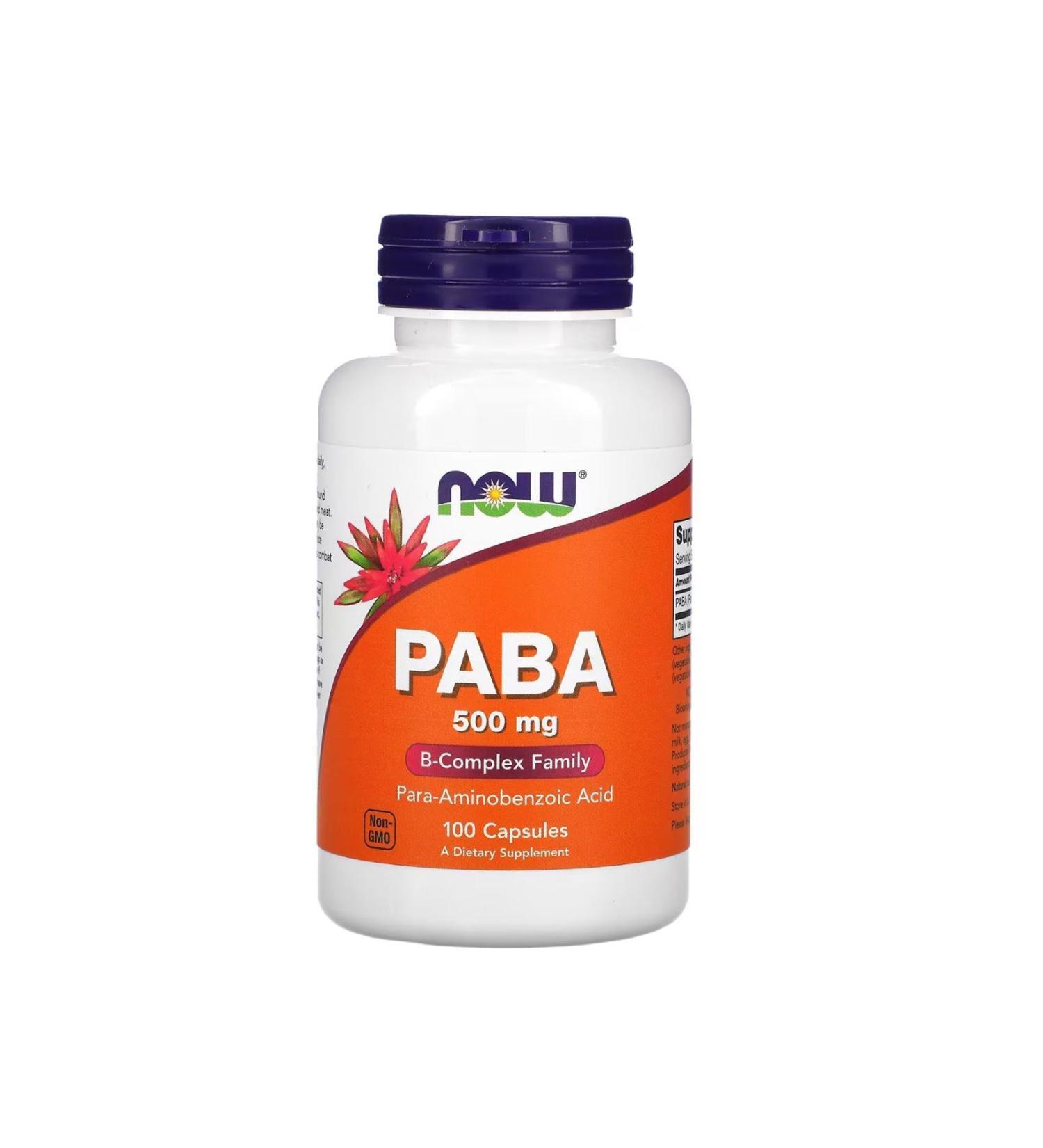Now Foods Paba 500 Mg 100 Capsules