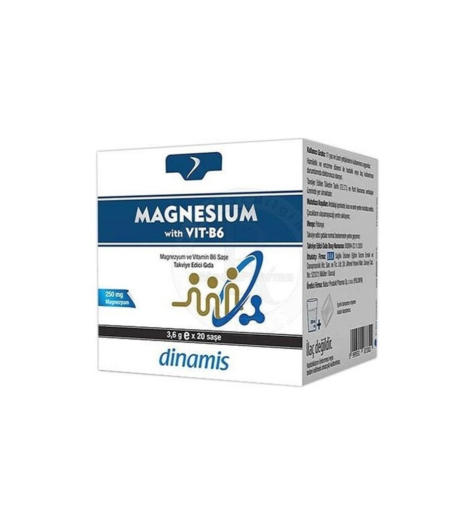DYNAMICS Dynamics Magnesium With Vitamin B6 Food Supplement 20 Sachets - Buy Online on GoSupps.com