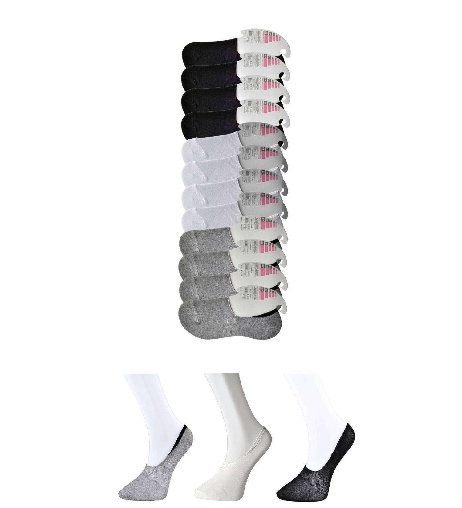 Skygo Black Grey and White Women's Ballerina Socks 12 pairs