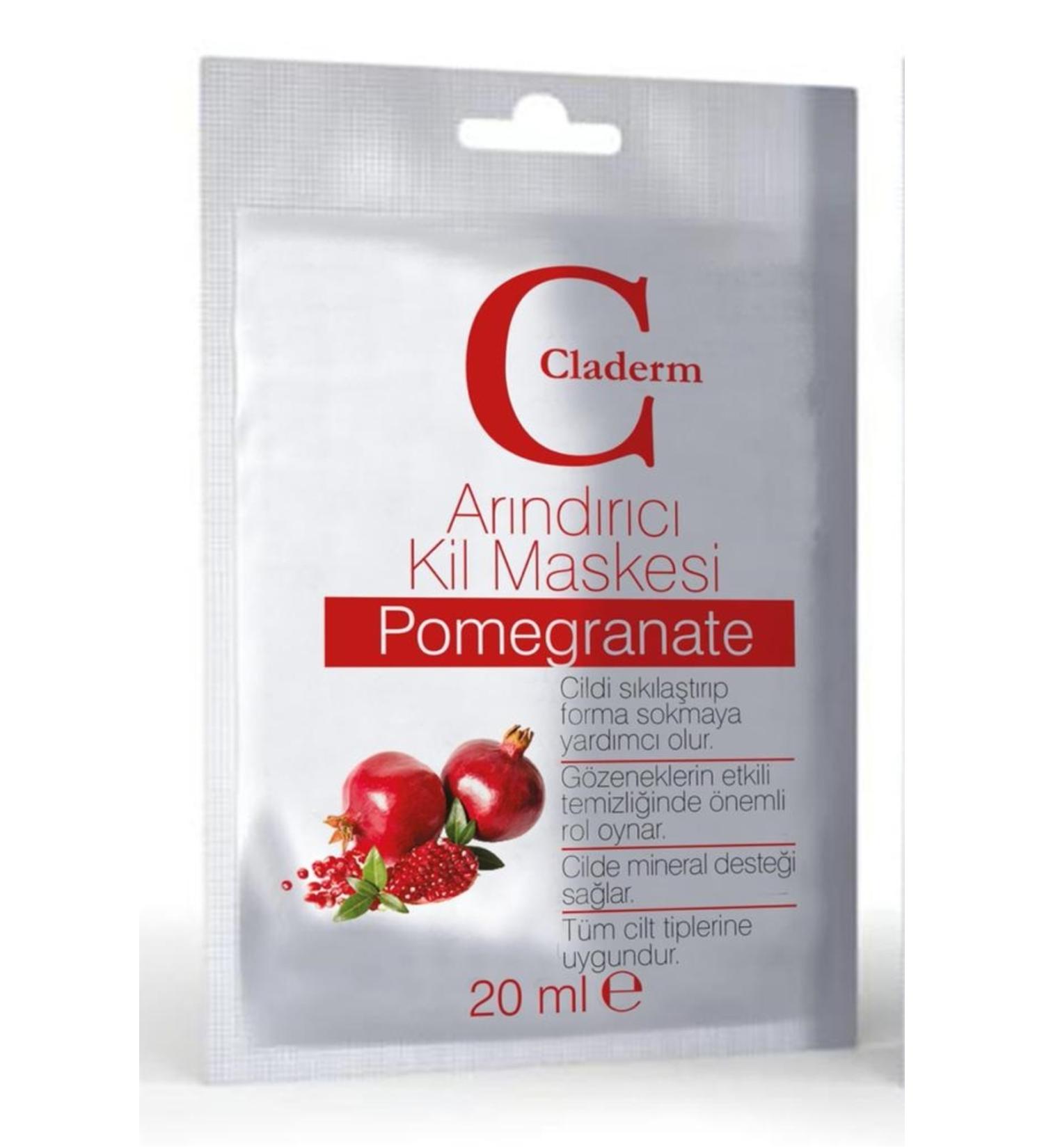 Claderm Clay Mask 20 ml Sachet Pomegranate