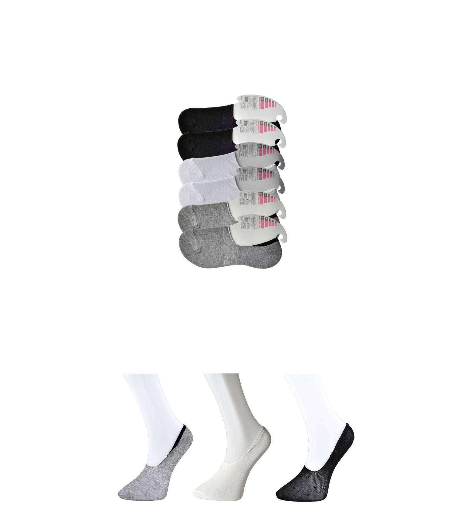Skygo Black Grey and White Women's Ballerina Socks 6 pairs