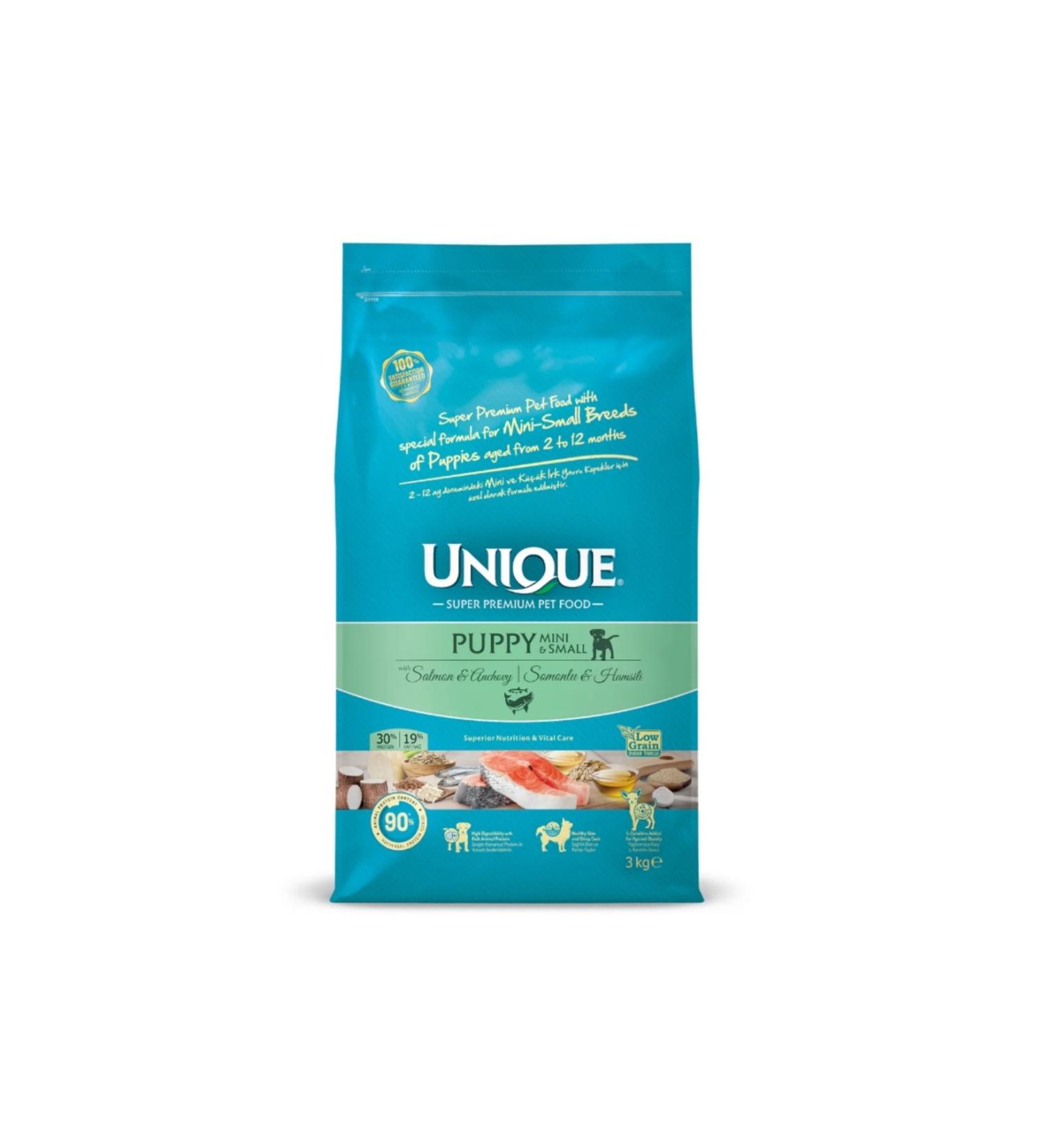 Unique Small Breed Puppy Food with Salmon and Anchovy 3 Kg