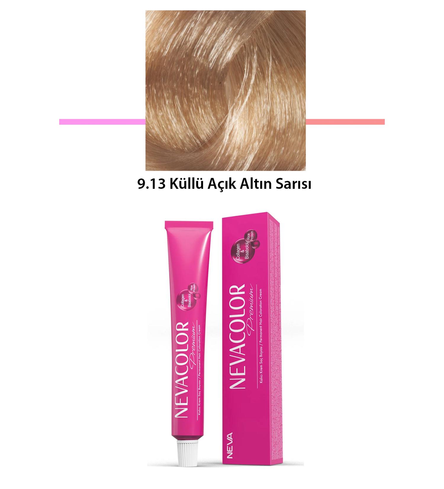Premium 9.13 Ash Light Golden Blonde - Permanent Cream Hair Dye 50 g Tube