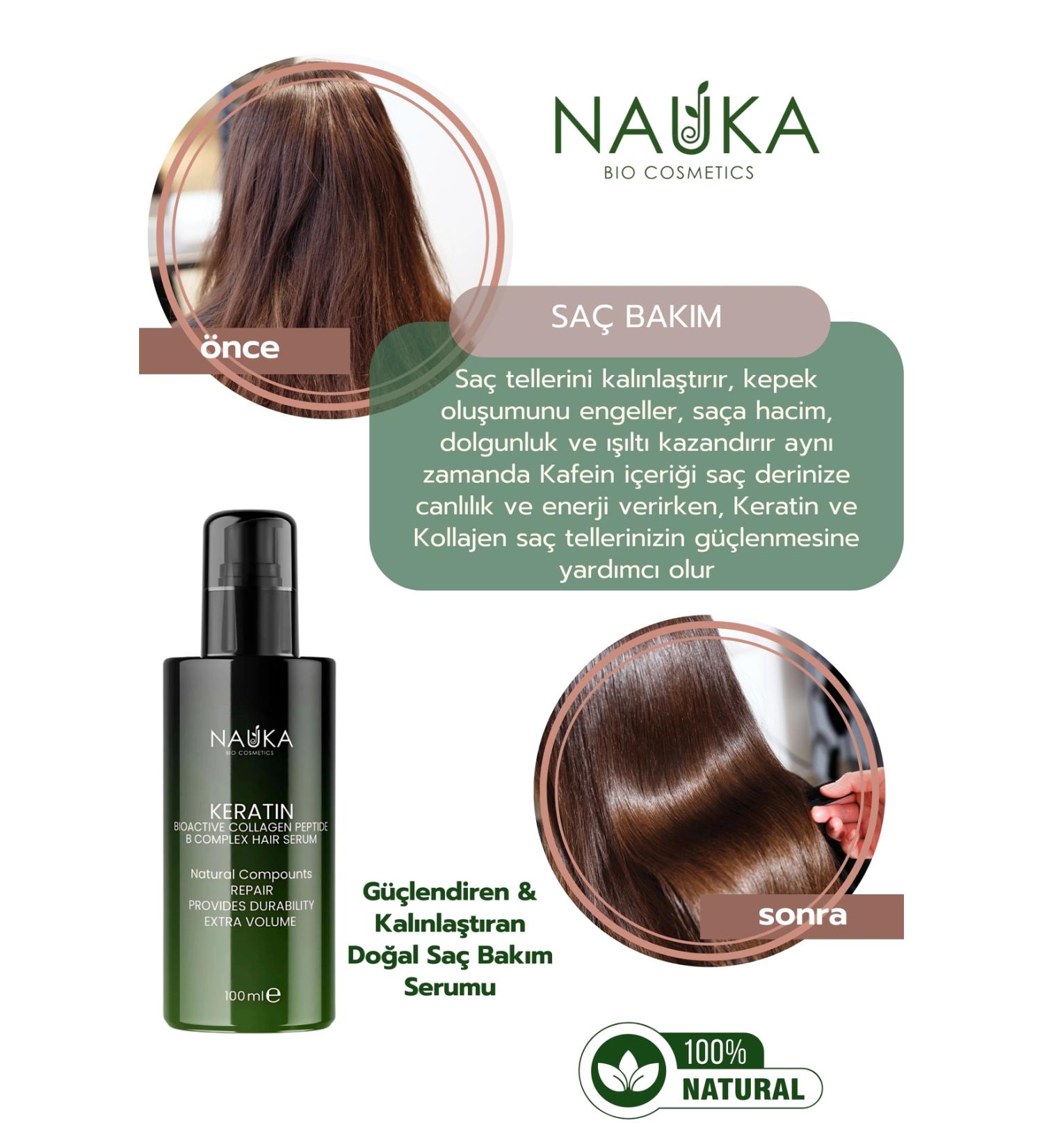 nauka KERATIN&BIOACTIVE COLLAGEN PEPTIDE & B COMPLEX HAIR SERUM - Buy Online on GoSupps.com