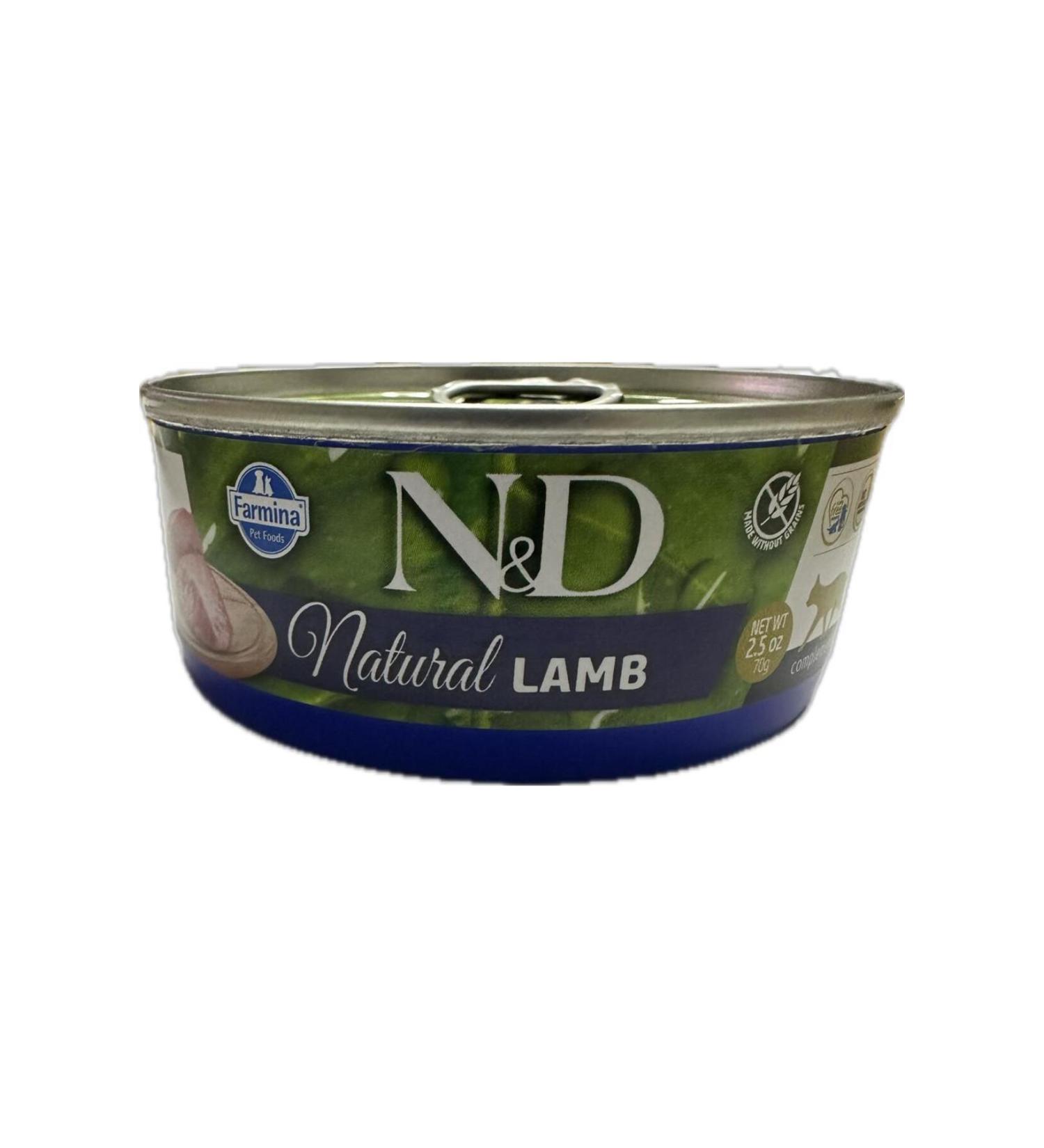 N & D Natural Lamb Meat Canned Cat Food 70 gr