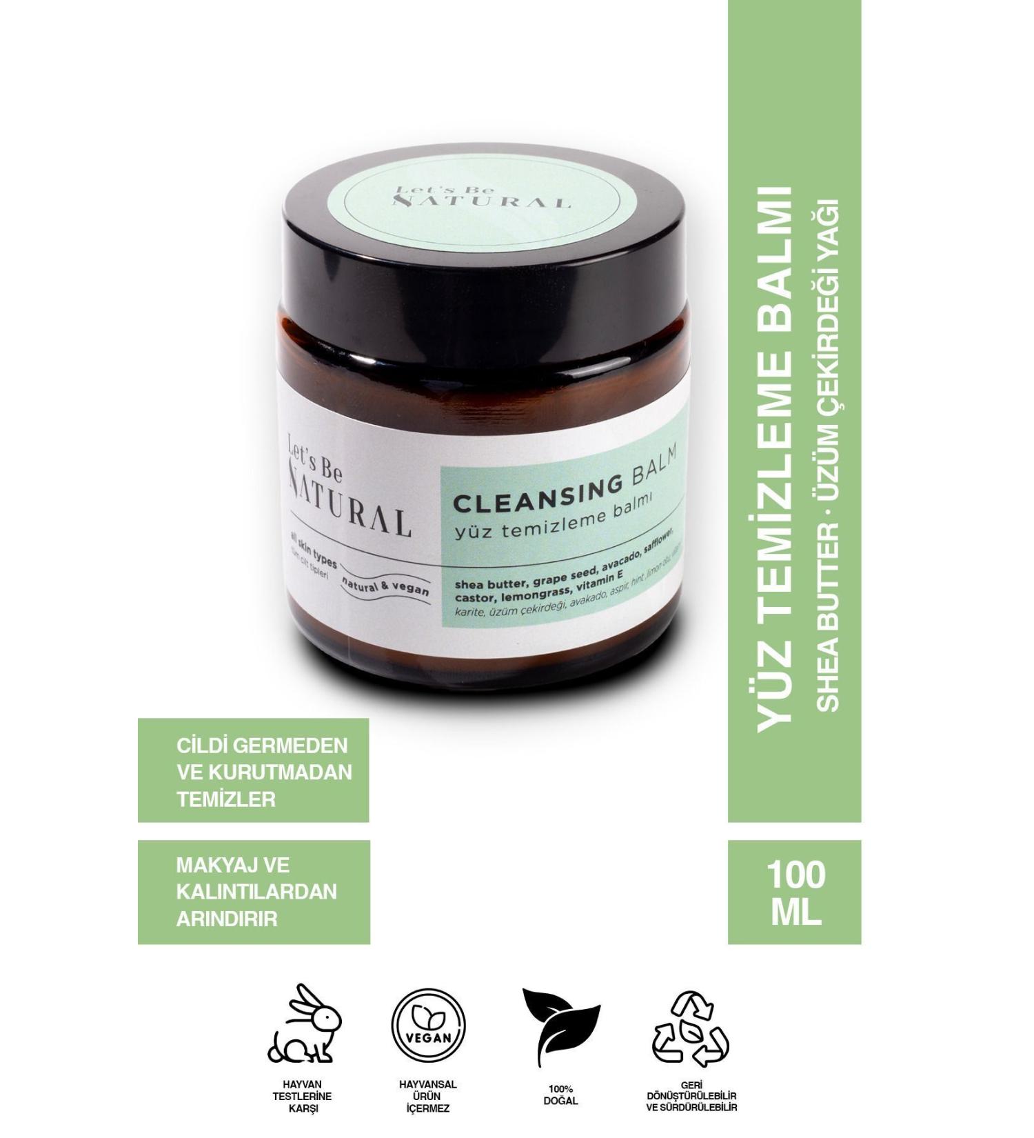 Lets be natural FACE CLEANSING BALM - Make-up Remover Balm - Natural&Vegan 100ML - Buy Online on GoSupps.com