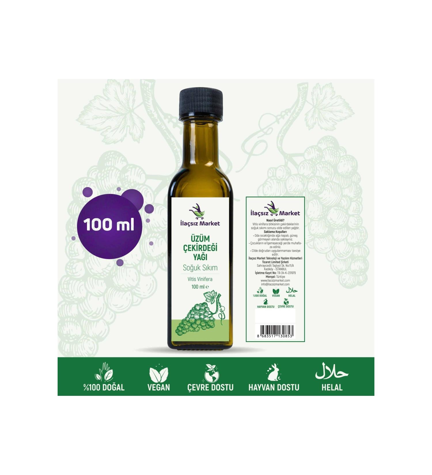 Drug-Free Market Grape Seed Oil / 100 Ml