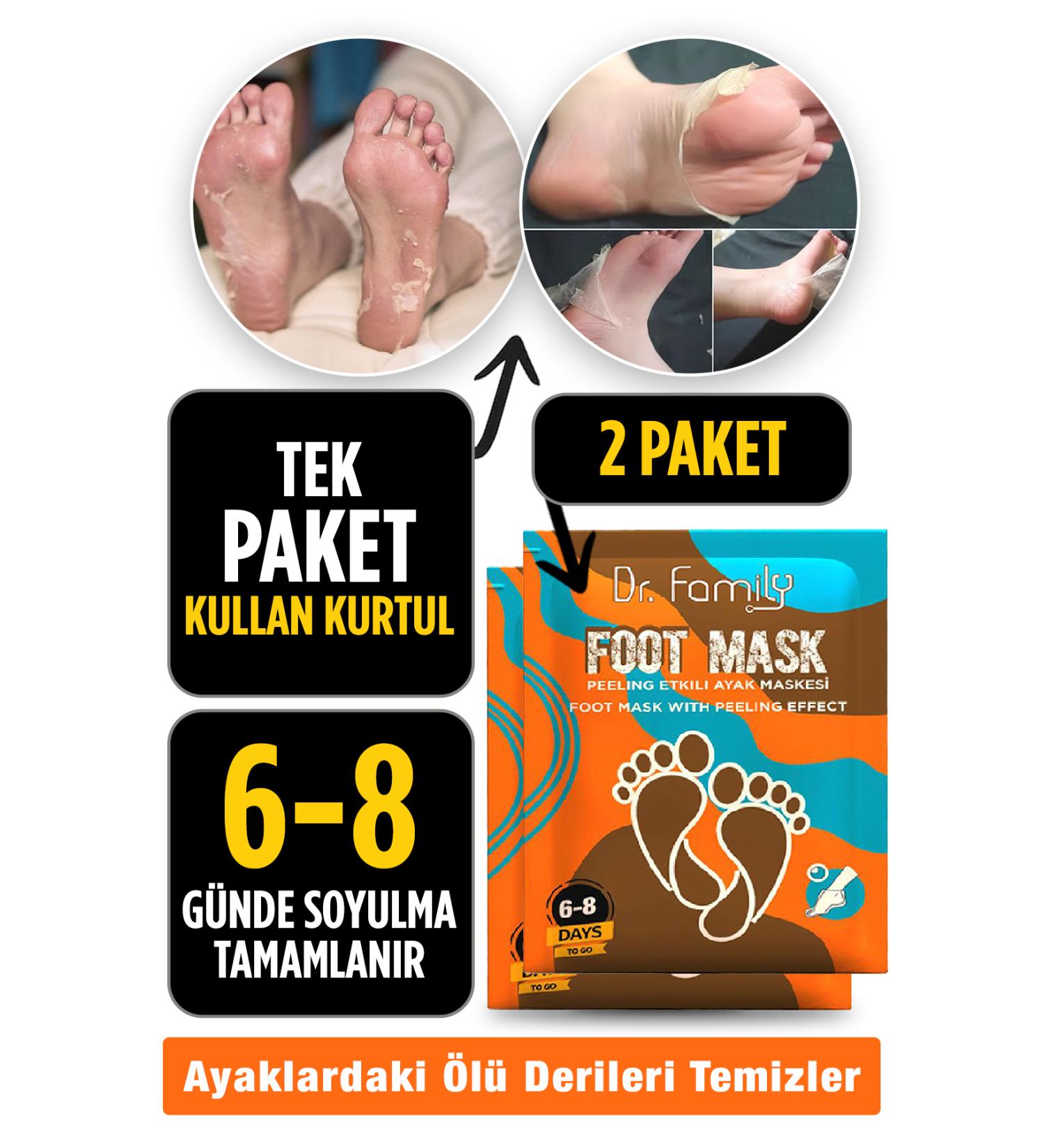 Dr Family Foot Peeling Mask - Peelable Exfoliating Foot Care Removes Odor and Calluses - X2 - Buy Online on GoSupps.com