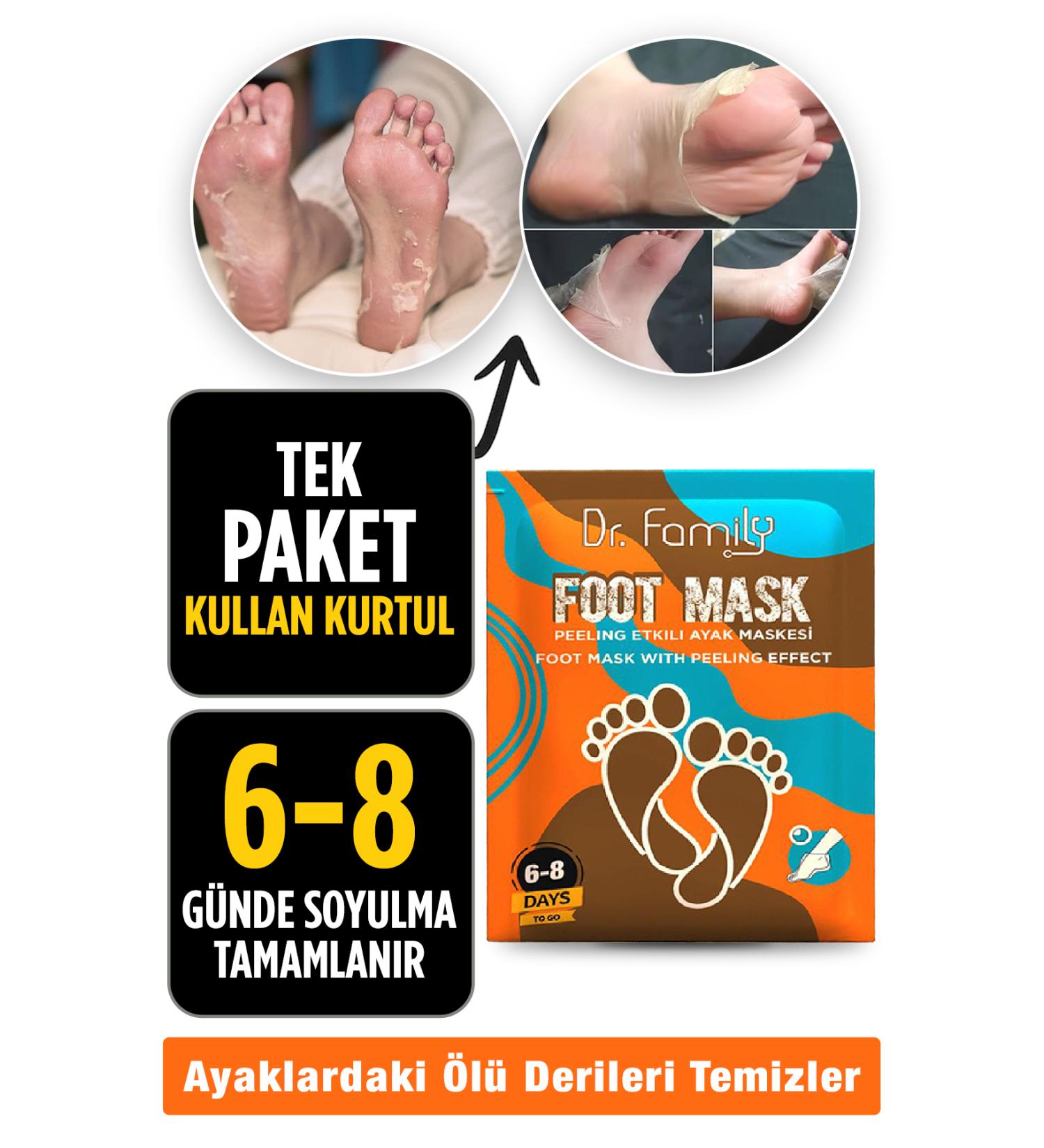 Dr Family Foot Peeling Mask - Peelable Exfoliating Foot Care Removes Odor and Calluses - Buy Online on GoSupps.com