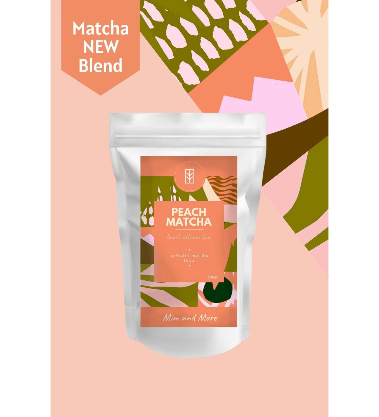 Mim and More Peach Matcha - Peach Flavored Matcha 100 gr - Buy Online on GoSupps.com