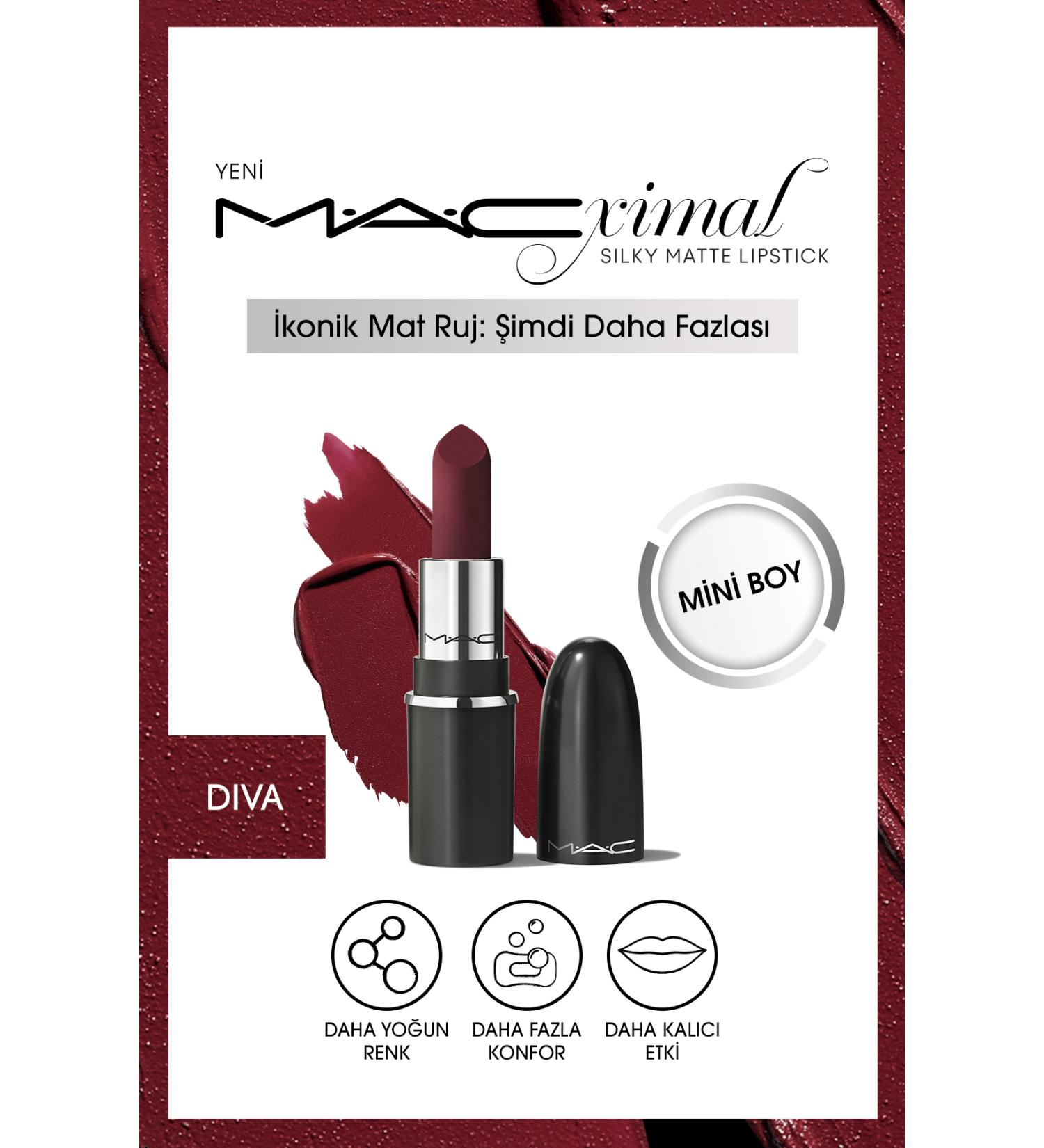 Mac Mini Matte Lipstick Providing More Care and Comfort with Silky Texture-DIVA Passi.3262