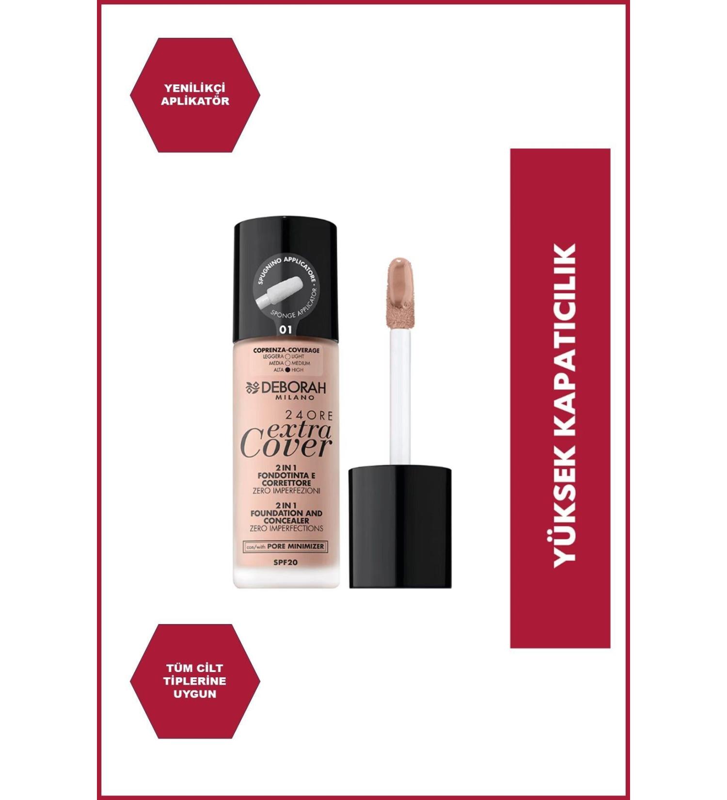 Deborah Milano 24 Ore Extra Cover Fdt No:01 Fair Foundation - Buy Online on GoSupps.com