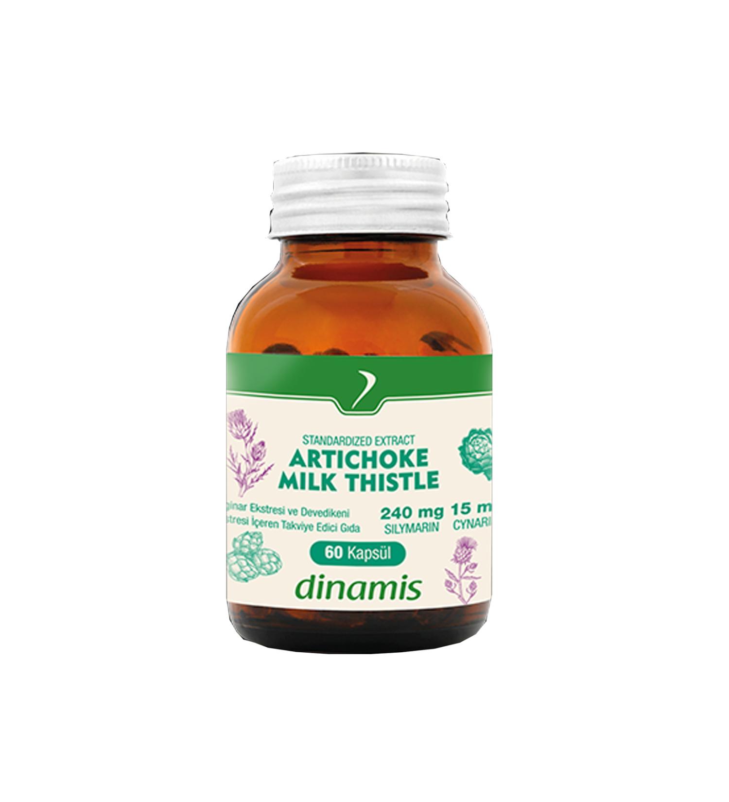 D NAM S Dinamis Standardized Extract Artichoke Milk Thistle 60 Capsules