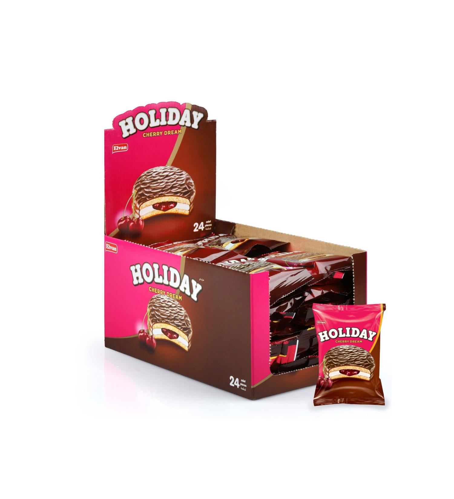 Elvan Holiday Cherry Sandwich Biscuits 30 Gr. 24 Pieces (1 PACK) - Buy Online on GoSupps.com