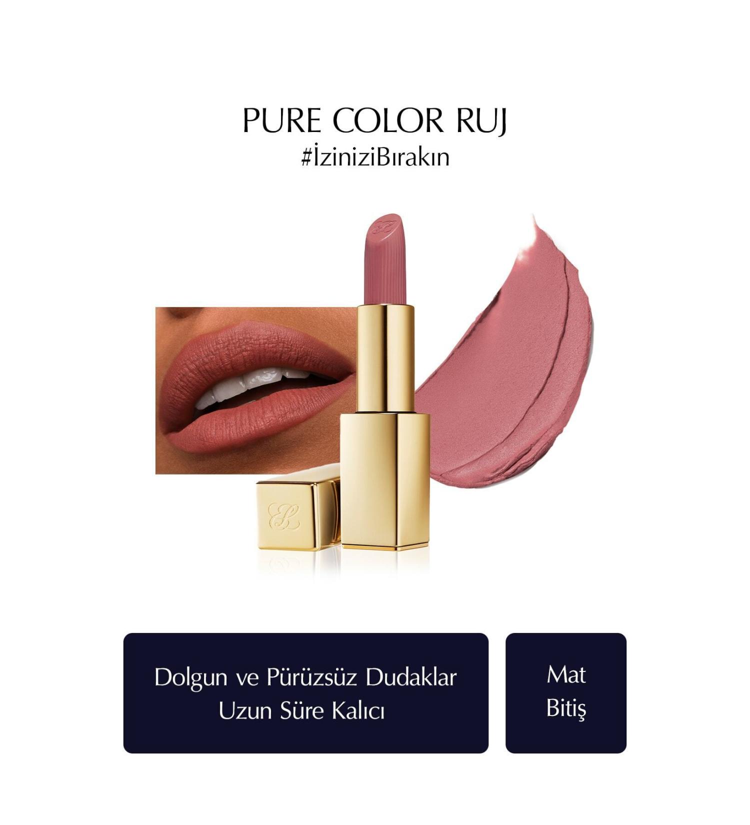 Estee Lauder Full and Smooth High Pigmentation Matte Finish Lipstick-828 In Control KEYON.65