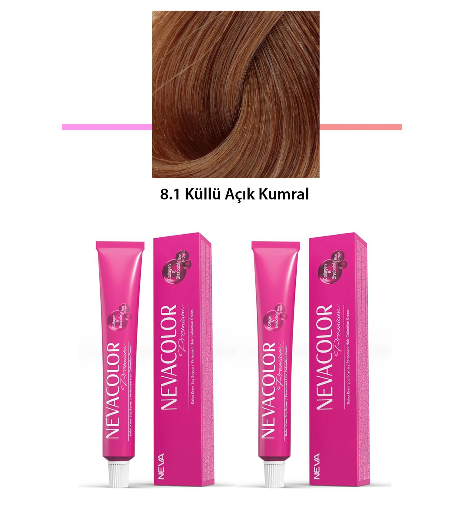 Set of 2 Premium 8.1 Ash Light Blonde - Permanent Cream Hair Dye 2 X 50 g Tube
