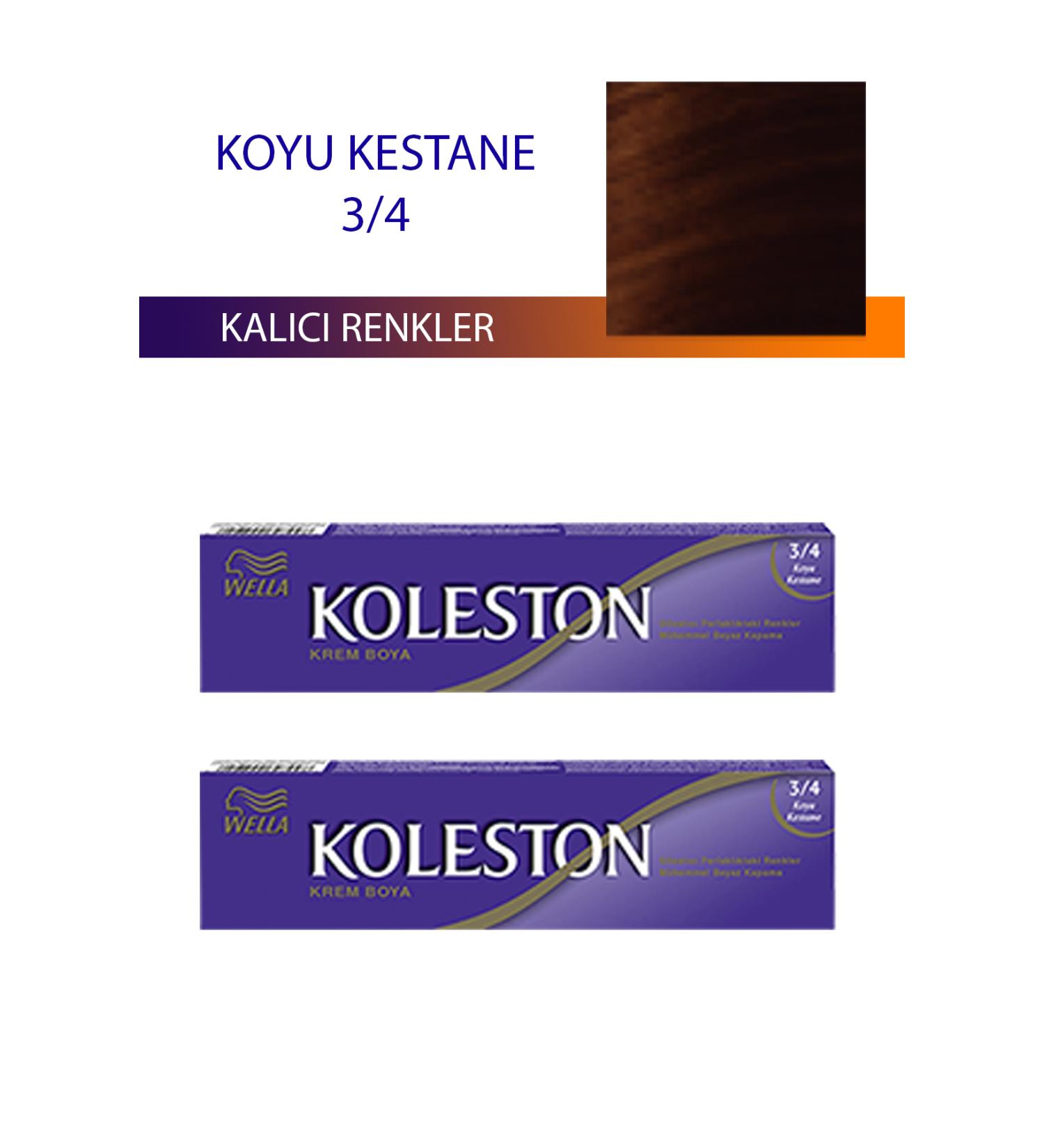 2 Single Tube Hair Dye Dark Chestnut 3/4