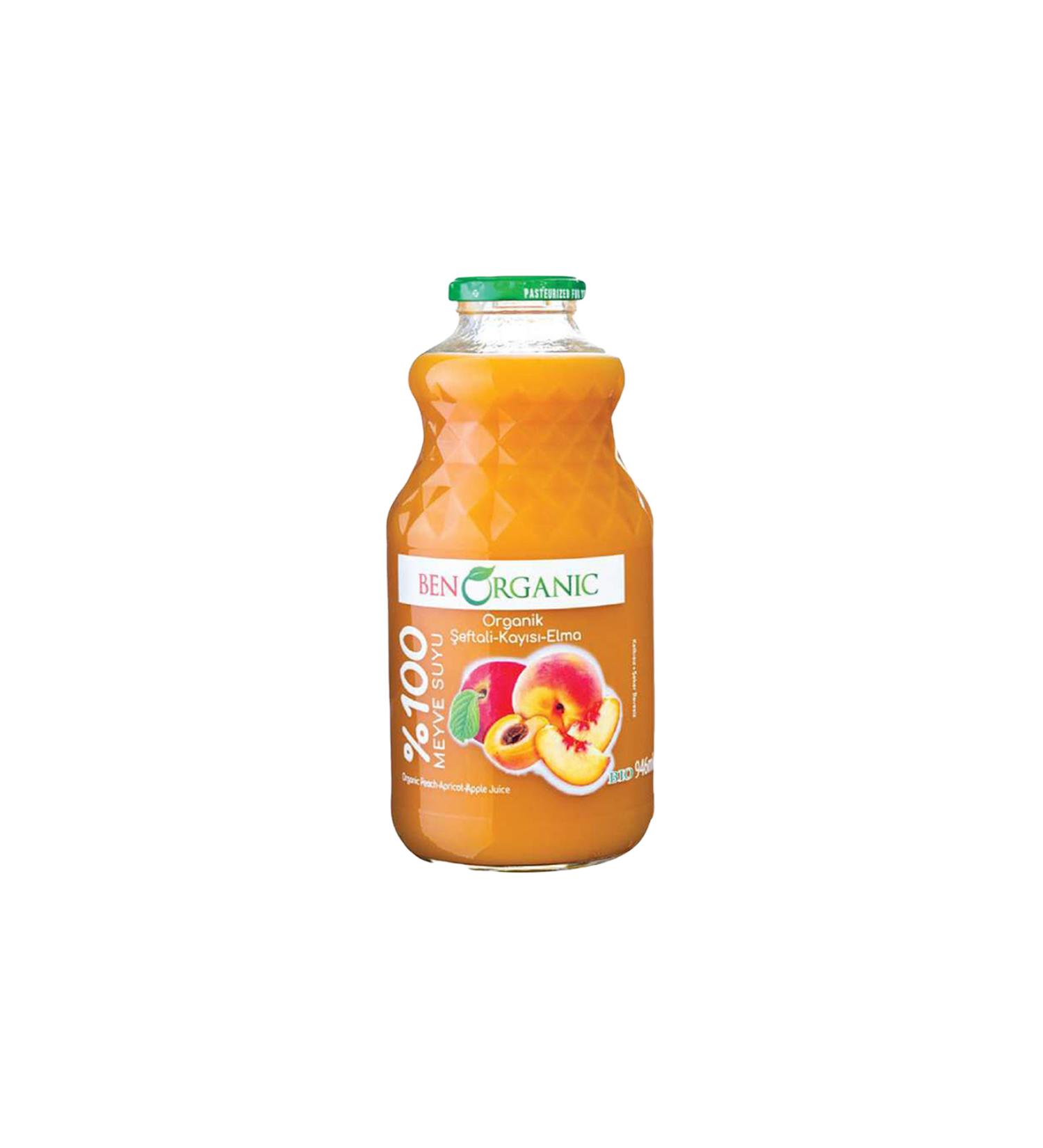 Benorganic 0 Organic Peach Apricot & Apple Juice (946 ml) x6 Pieces