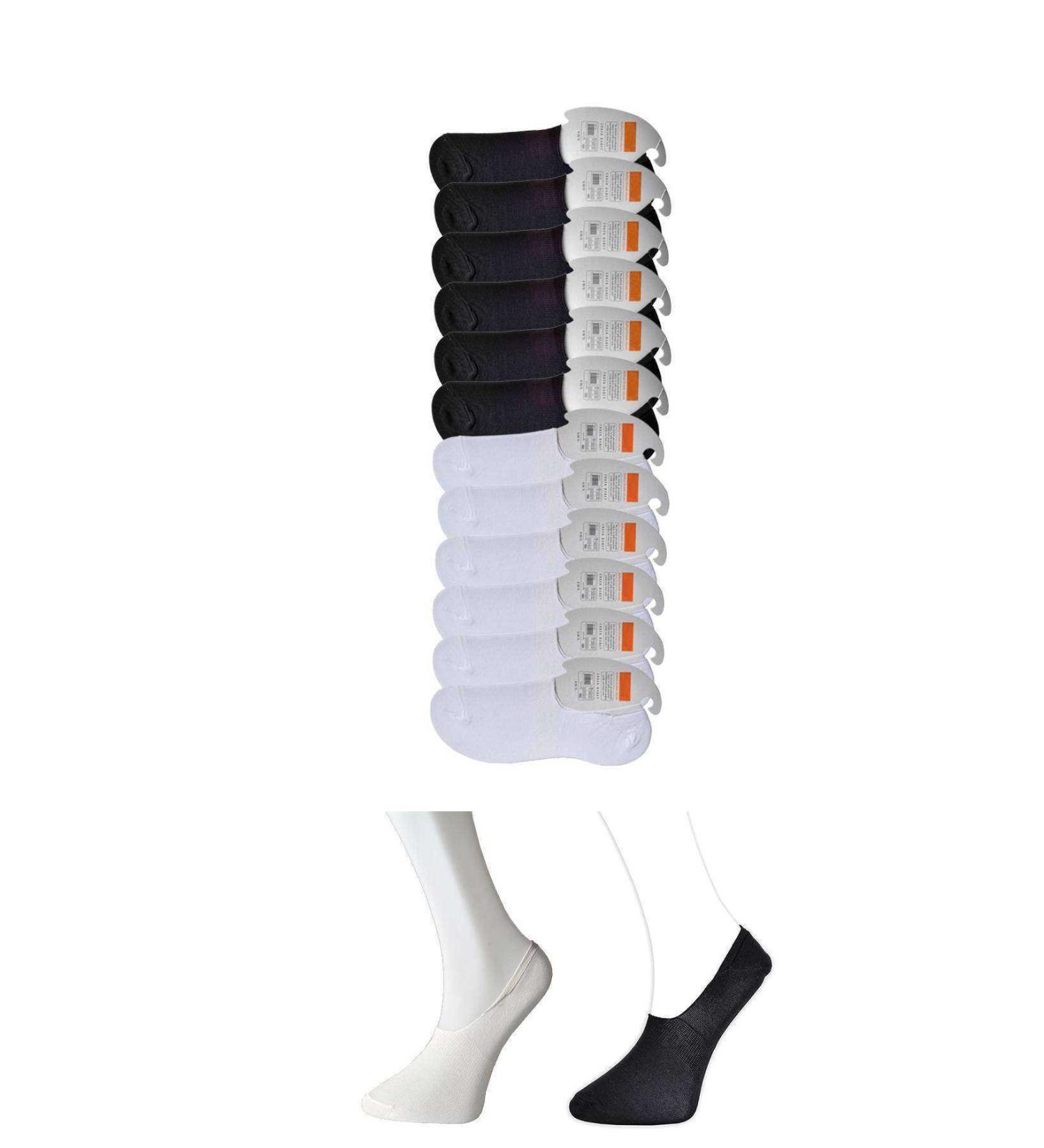 Skygo Black and White Men's Ballerina Socks 12 pairs