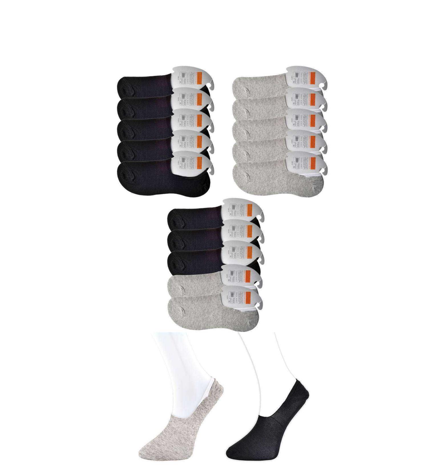 Skygo Black and Grey Men's Ballerina Socks 15 pairs