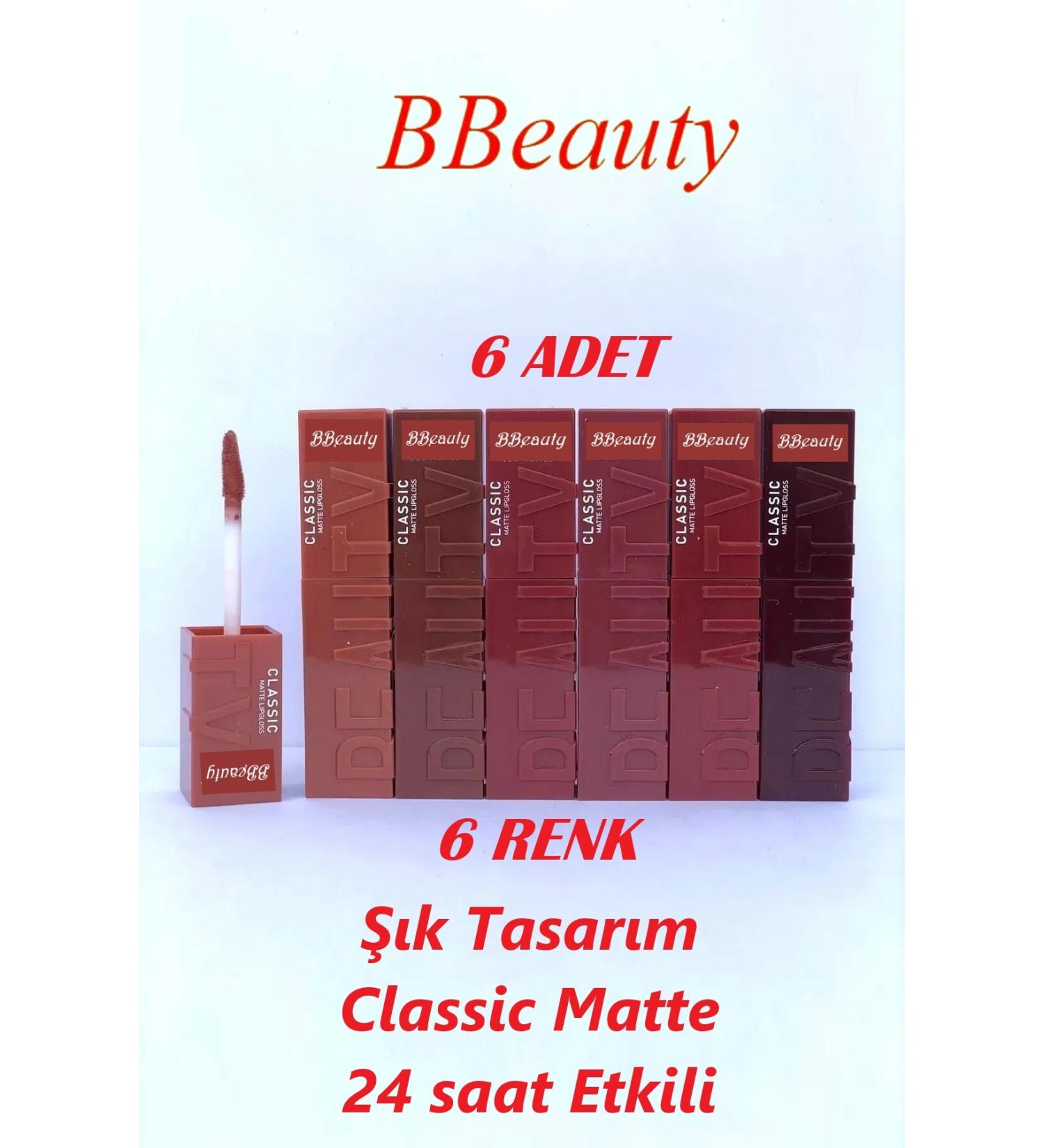 BBeauty 24 Hours Lasting Classic Matte Lipgloss 6-Piece Liquid Lipstick Set
