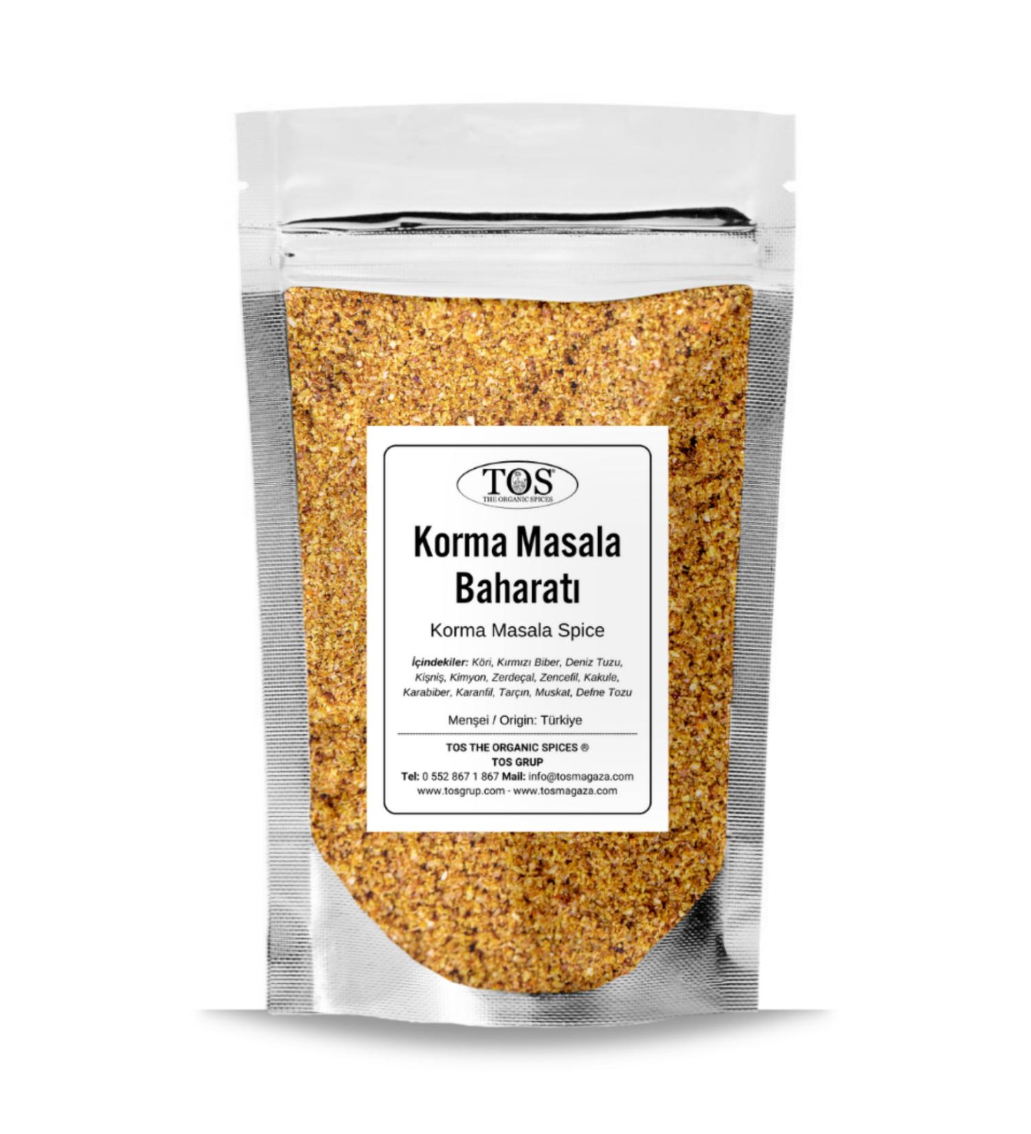 TOS The Organic Spices Korma Masala Spice Blend 250 gr - Premium Quality | Spice Mix