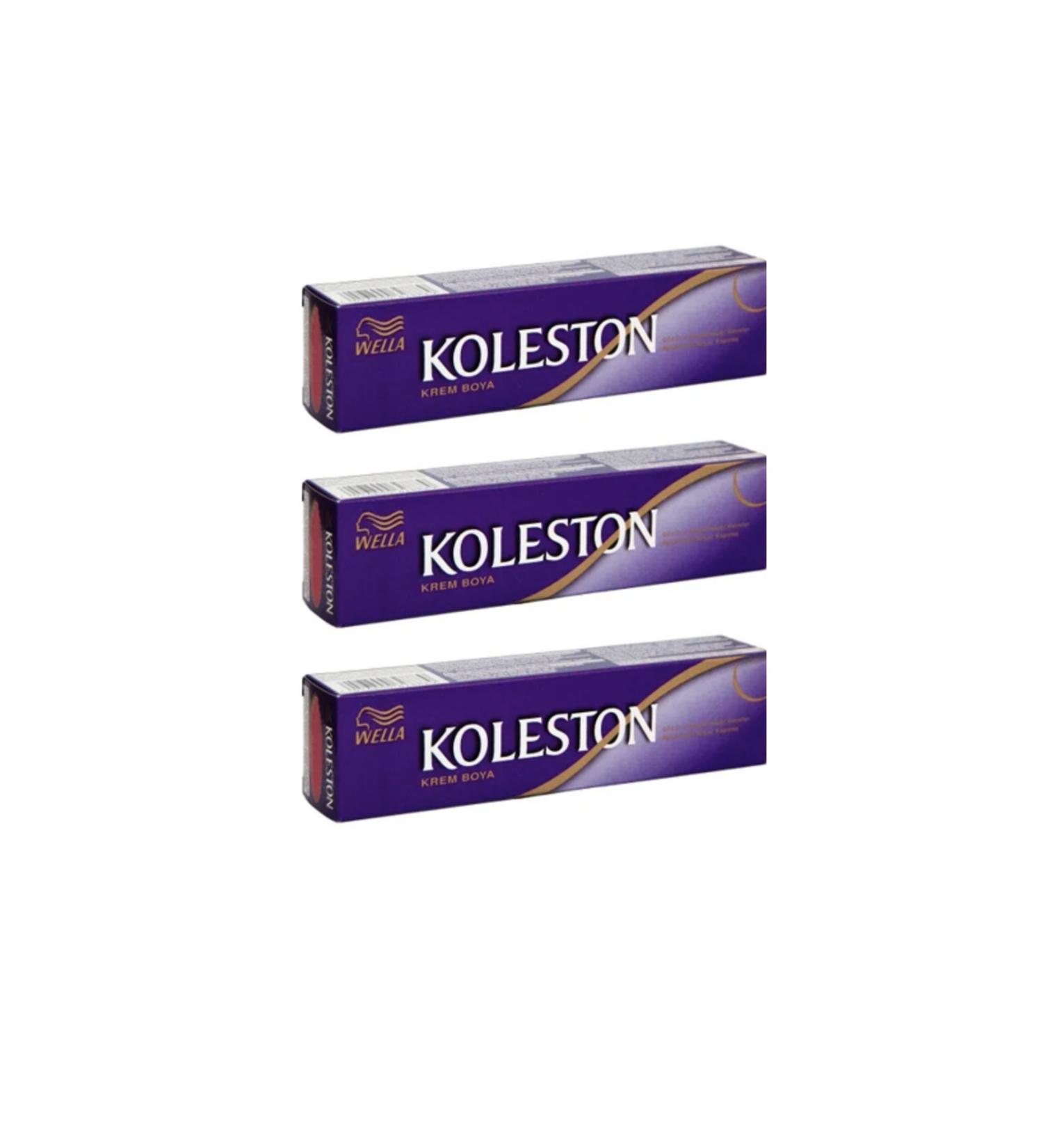 Wella Koleston Tube Hair Dye 3 pcs 5/4 Light Chestnut
