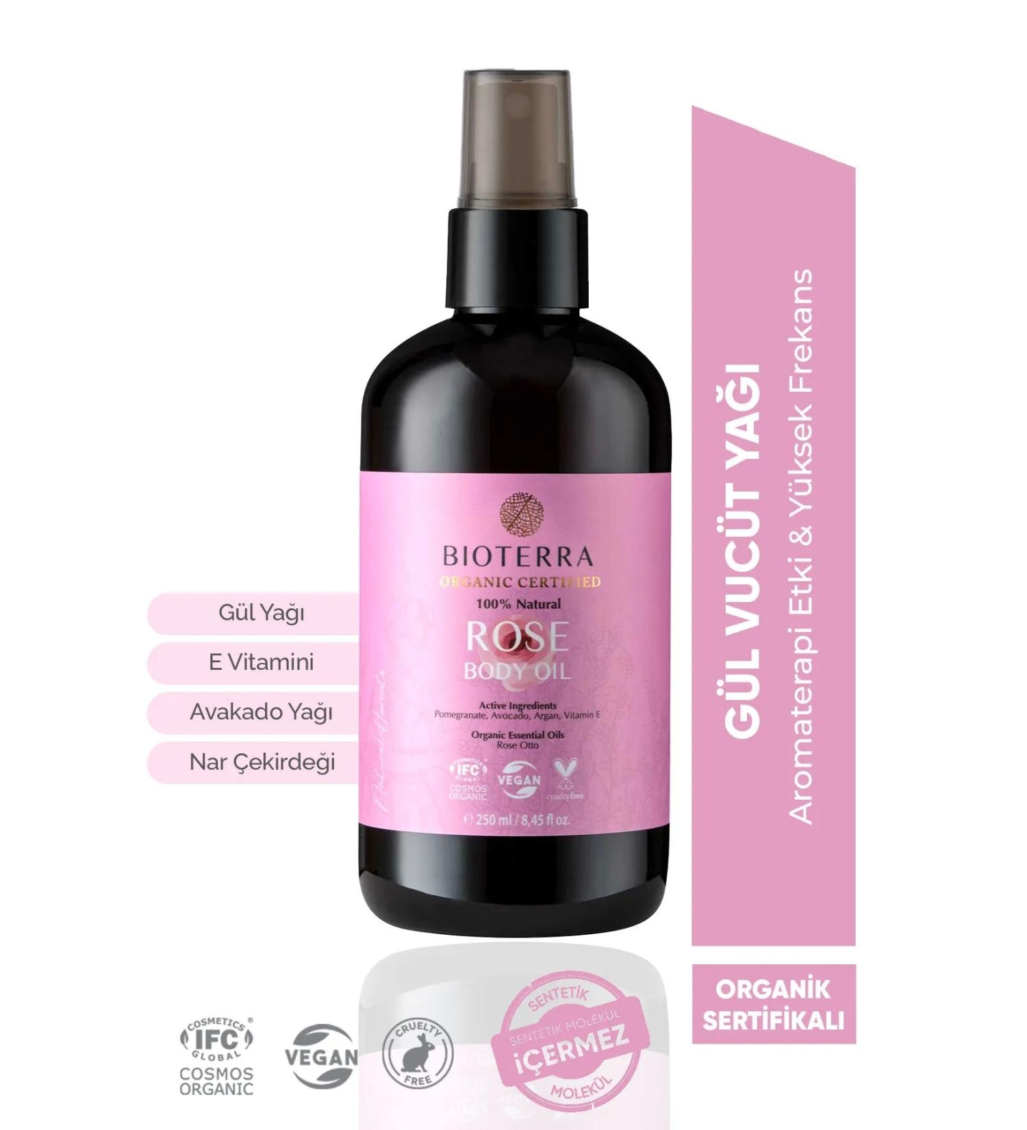 Bioterra Organic Rose Body Oil 250 ml - Buy Online on GoSupps.com