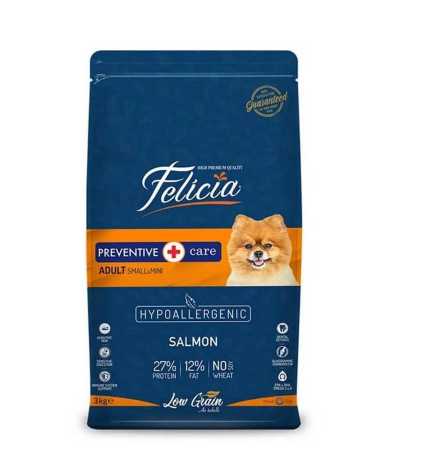 Living World FELICIA Low Grain Small Breed Adult Dog Food with Salmon 3 Kg