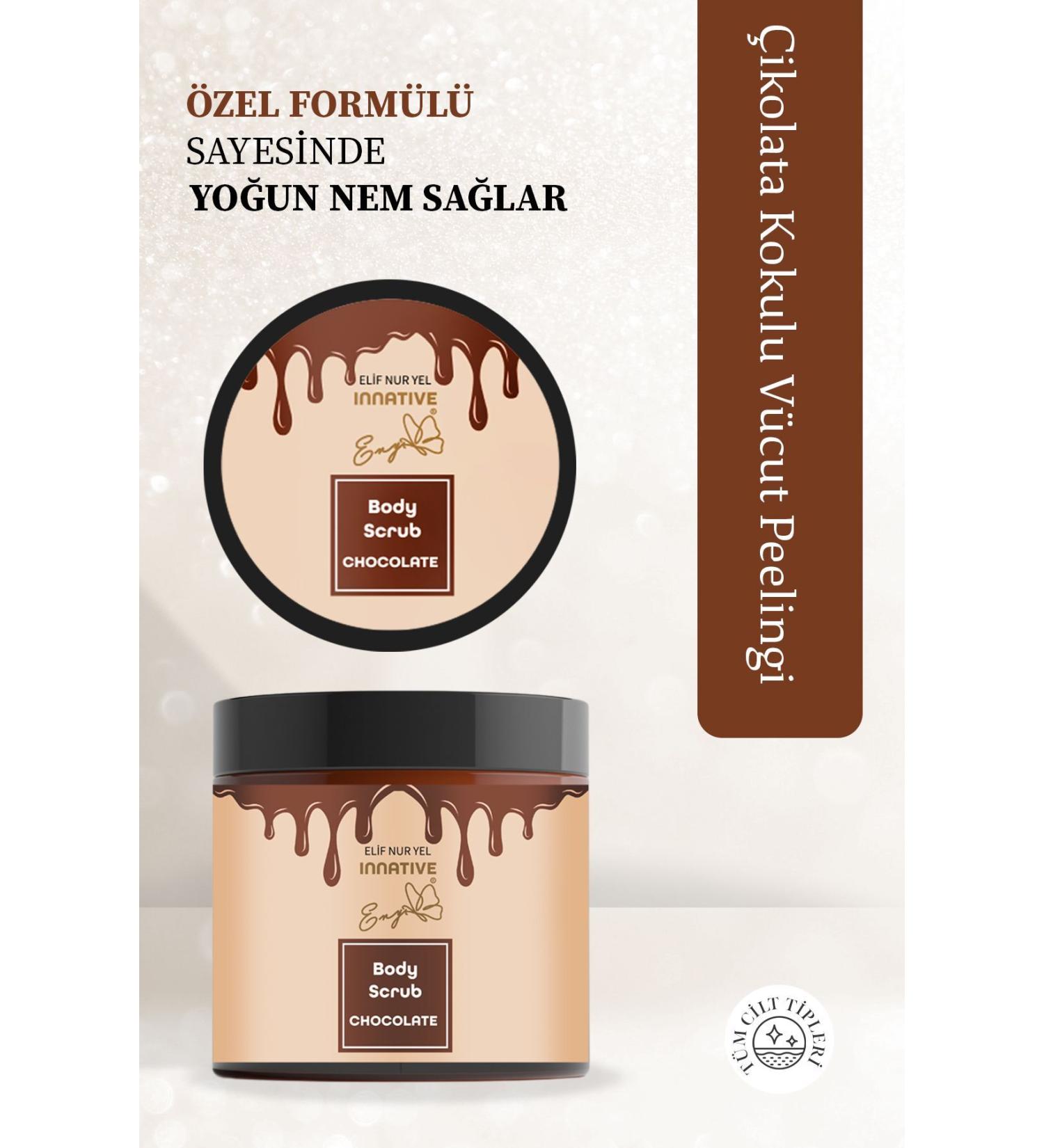 INNATIVE Elif Nur Yel Eny Choco Dream Body Scrub Moisturizing Ingrown Hair Remover Chocolate Body Peeling 200ml - Buy Online on GoSupps.com