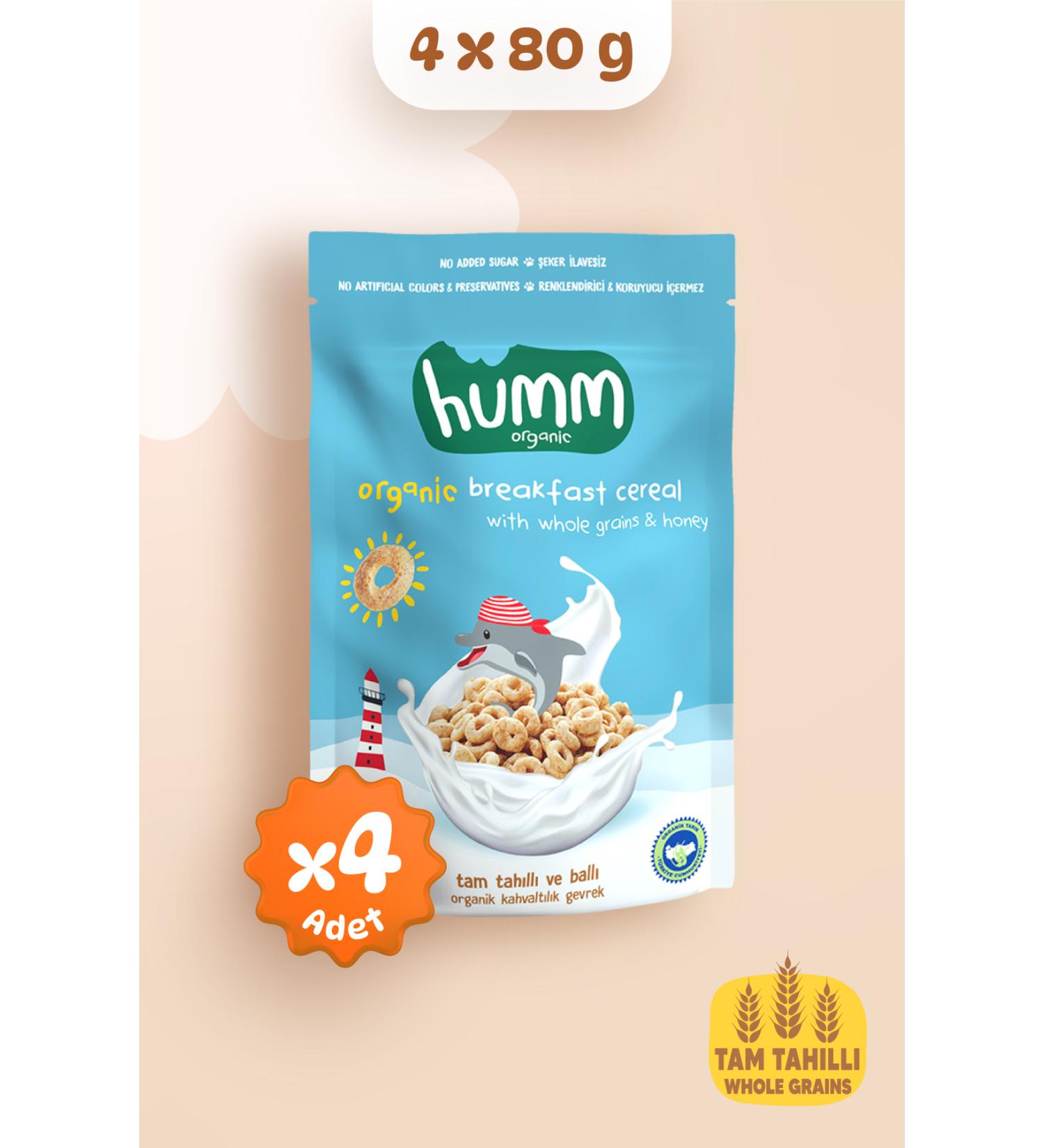 Humm Organic Whole Grain and Honey Breakfast Cereal Snack Pack - 4 Pieces - Buy Online on GoSupps.com