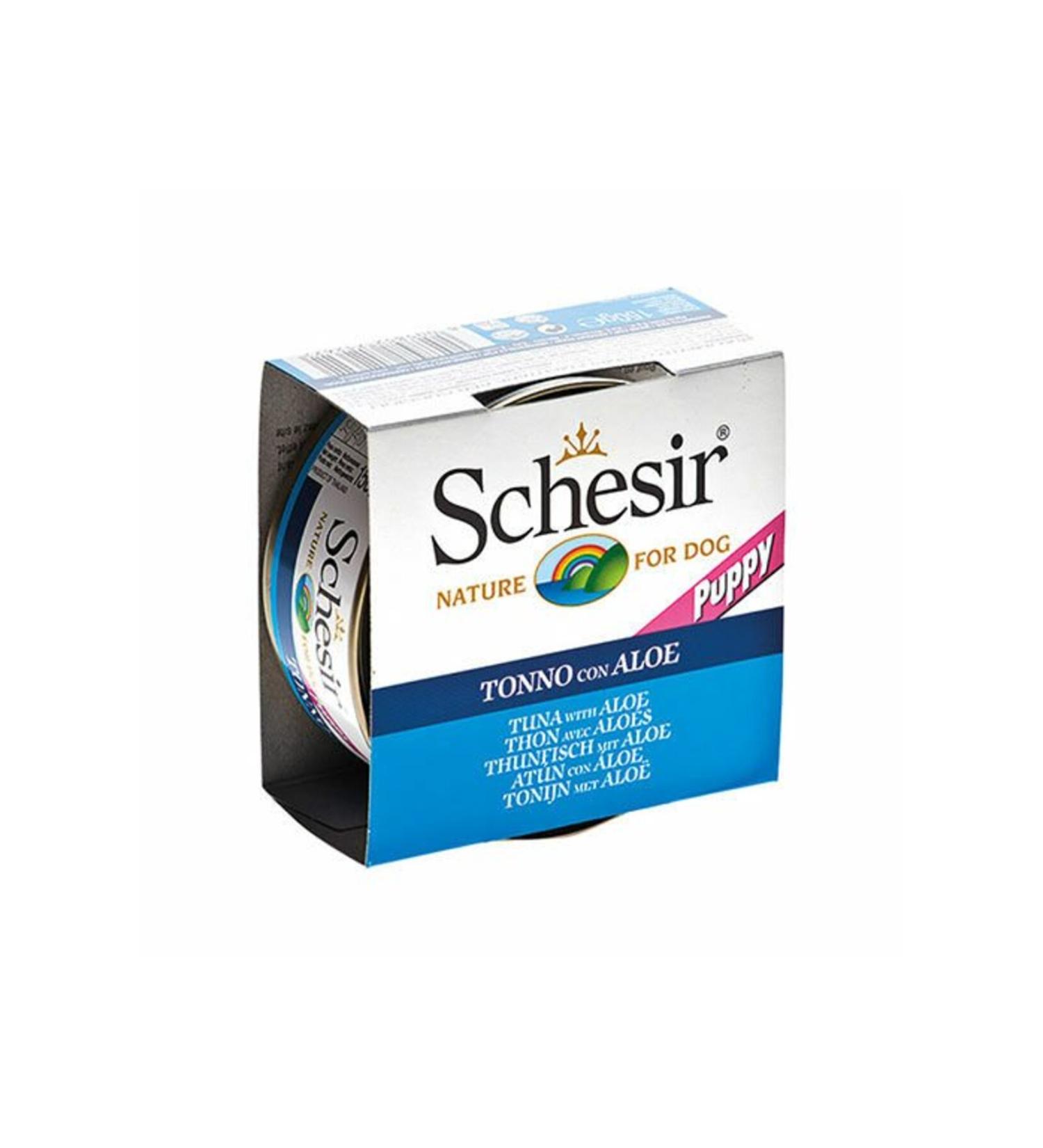 Schesir Canned Food for Puppy with Chicken and Aloe Vera in Jelly 150 Gr - Petshopundan