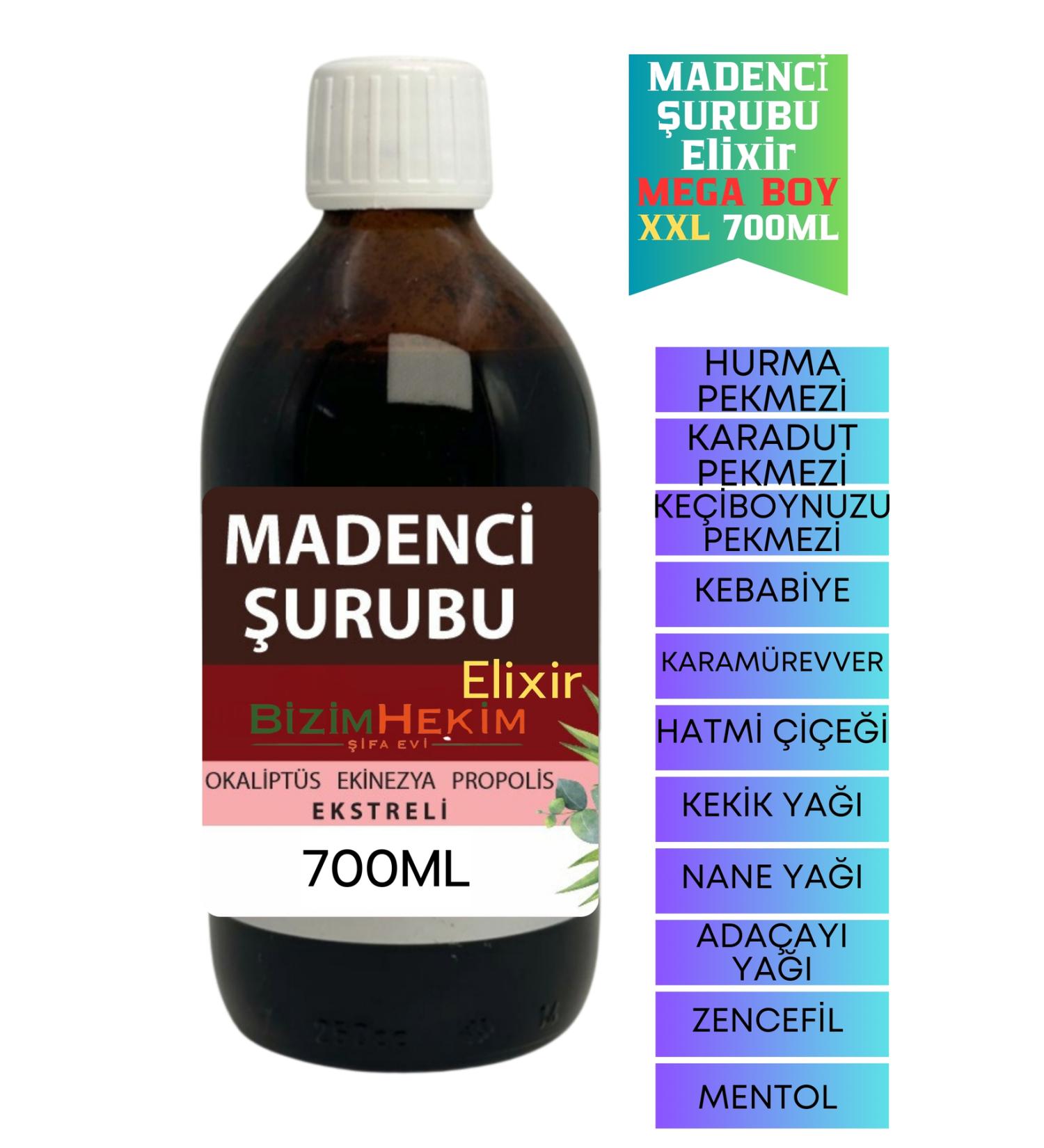 BIZIMHEKIM Miner's Syrup Elixir 700 ml Propolis Vitamin Support 8 Plant Extracts