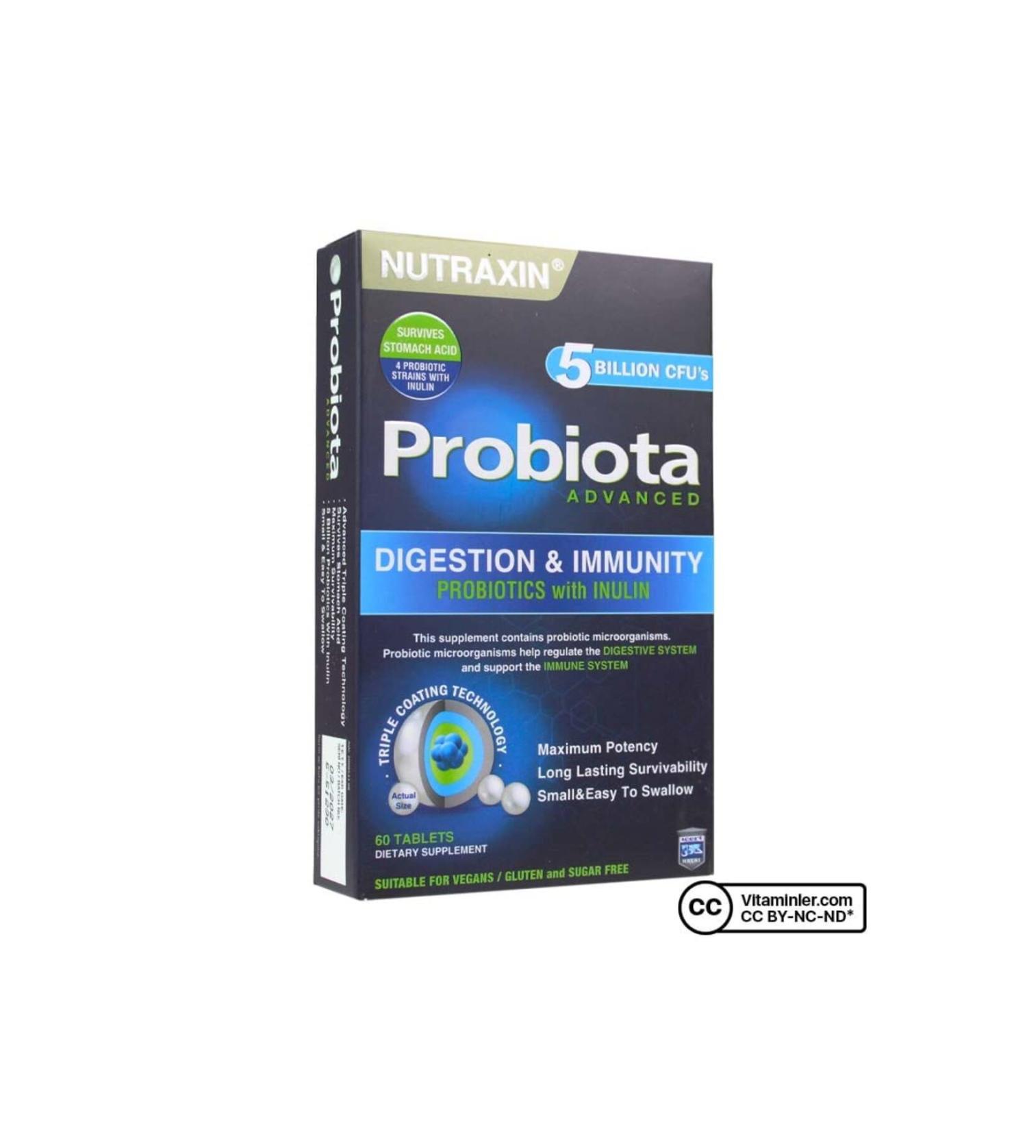 Nutraxin Probiota Advanced Probiotic Complex Containing Supplementary Food 60 Tablets - Buy Online on GoSupps.com